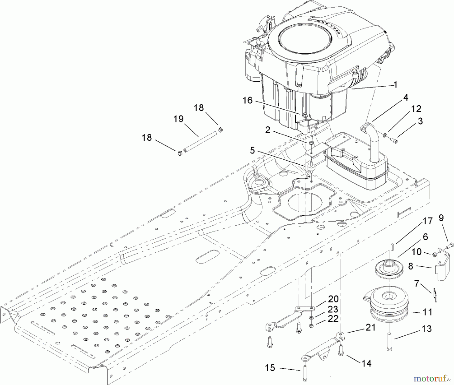 Toro Neu Mowers, Zero-Turn 74391 (Z5000) - Toro TimeCutter Z5000 Riding Mower, 2007 (270000001-270999999) ENGINE AND CLUTCH ASSEMBLY