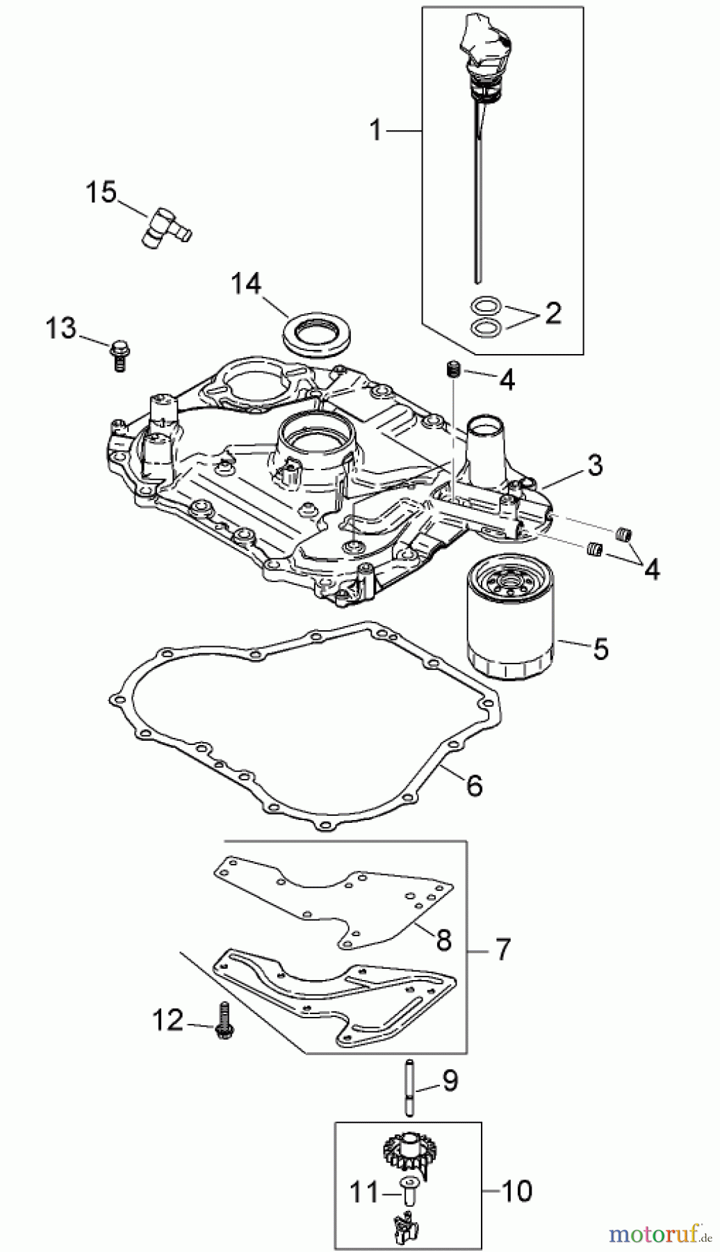 Toro Neu Mowers, Zero-Turn 74391 (Z5000) - Toro TimeCutter Z5000 Riding Mower, 2007 (270000001-270999999) OIL PAN AND LUBRICATION ASSEMBLY KOHLER SV610S-0022