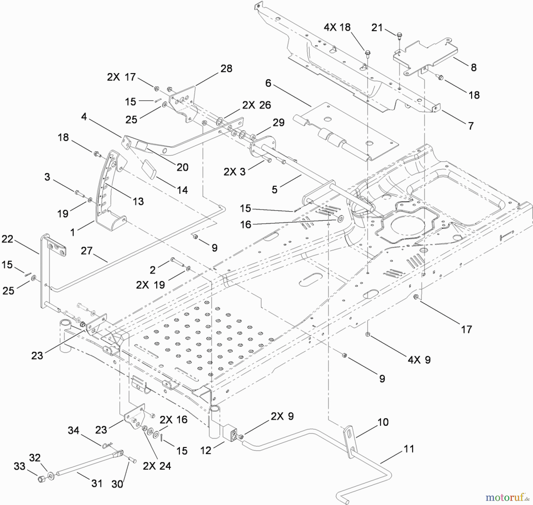 Toro Neu Mowers, Zero-Turn 74398 (Z5035) - Toro TimeCutter Z5035 Riding Mower, 2010 (310000001-310999999) DECK LIFT ASSEMBLY