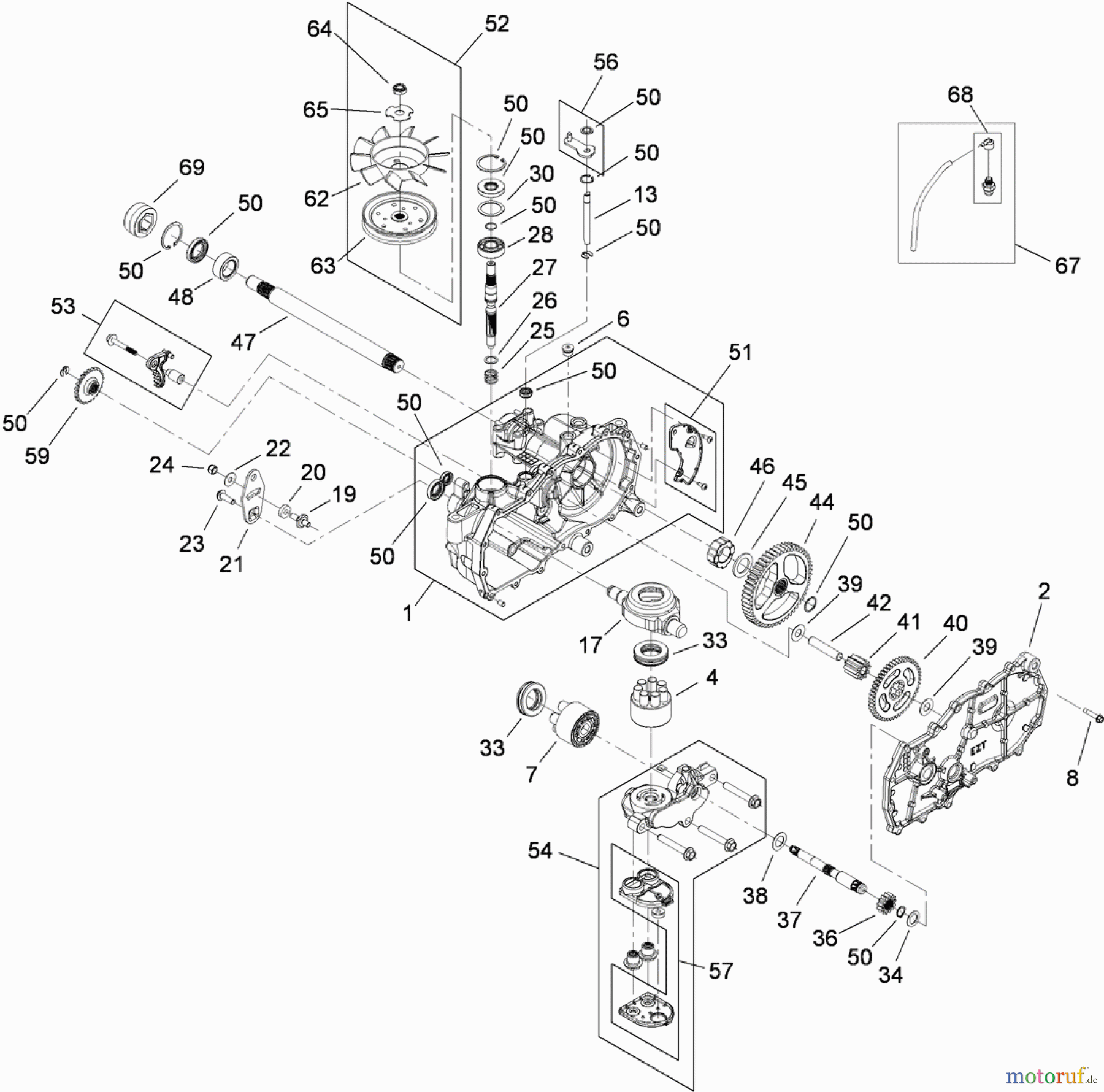 Toro Neu Mowers, Zero-Turn 74398 (Z5035) - Toro TimeCutter Z5035 Riding Mower, 2010 (310000001-310999999) RH HYDRO ASSEMBLY NO. 110-6771