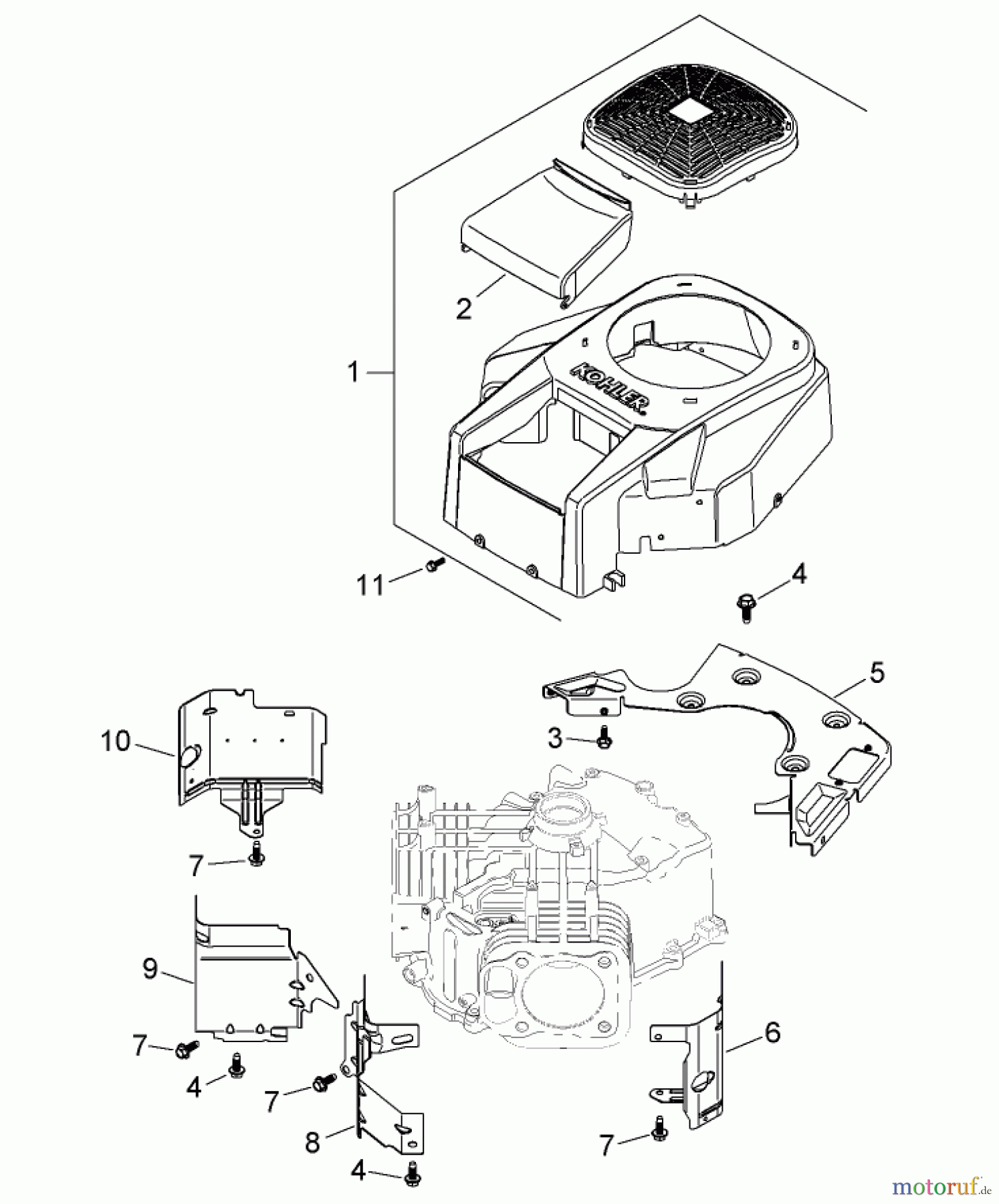 Toro Neu Mowers, Zero-Turn 74399 (Z5020) - Toro TimeCutter Z5020 Riding Mower, 2007 (270000001-270999999) BLOWER HOUSING ASSEMBLY KOHLER SV720-0030