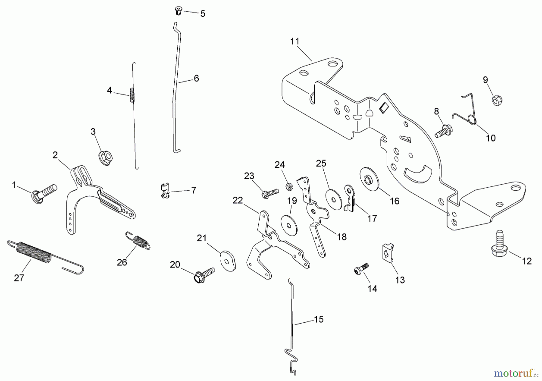 Toro Neu Mowers, Zero-Turn 74399 (Z5020) - Toro TimeCutter Z5020 Riding Mower, 2007 (270000001-270999999) ENGINE CONTROL ASSEMBLY KOHLER SV720-0030
