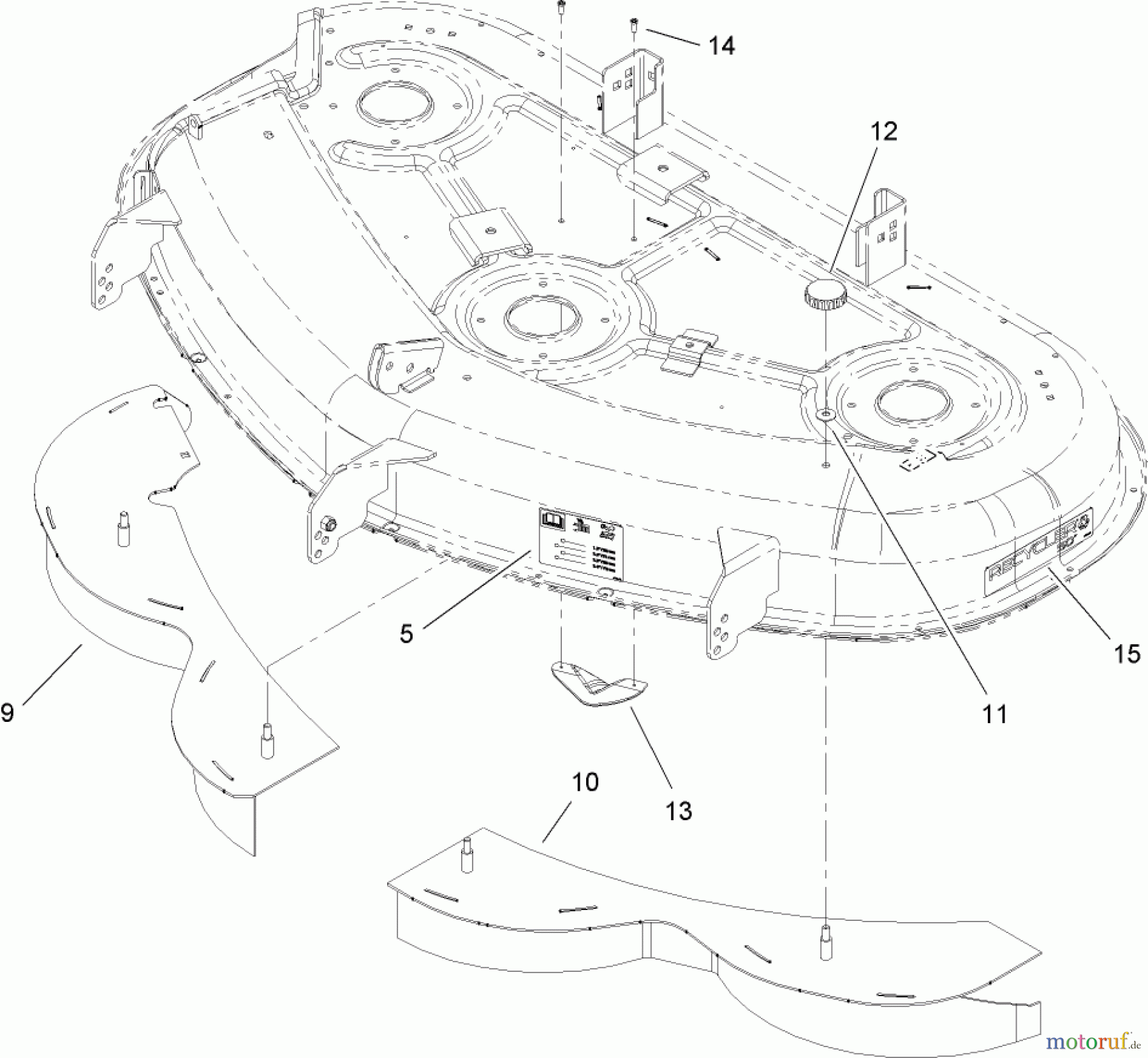 Toro Neu Mowers, Zero-Turn 74399 (Z5020) - Toro TimeCutter Z5020 Riding Mower, 2008 (280000001-280999999) 50 INCH DECK RECYCLER ASSEMBLY