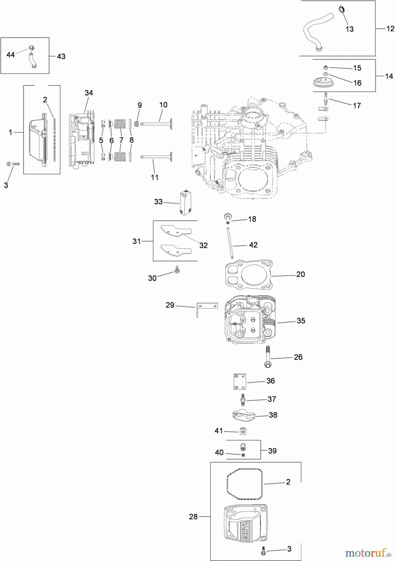 Toro Neu Mowers, Zero-Turn 74399 (Z5020) - Toro TimeCutter Z5020 Riding Mower, 2009 (290000001-290000439) HEAD, VALVE AND BREATHER ASSEMBLY KOHLER SV720-0040
