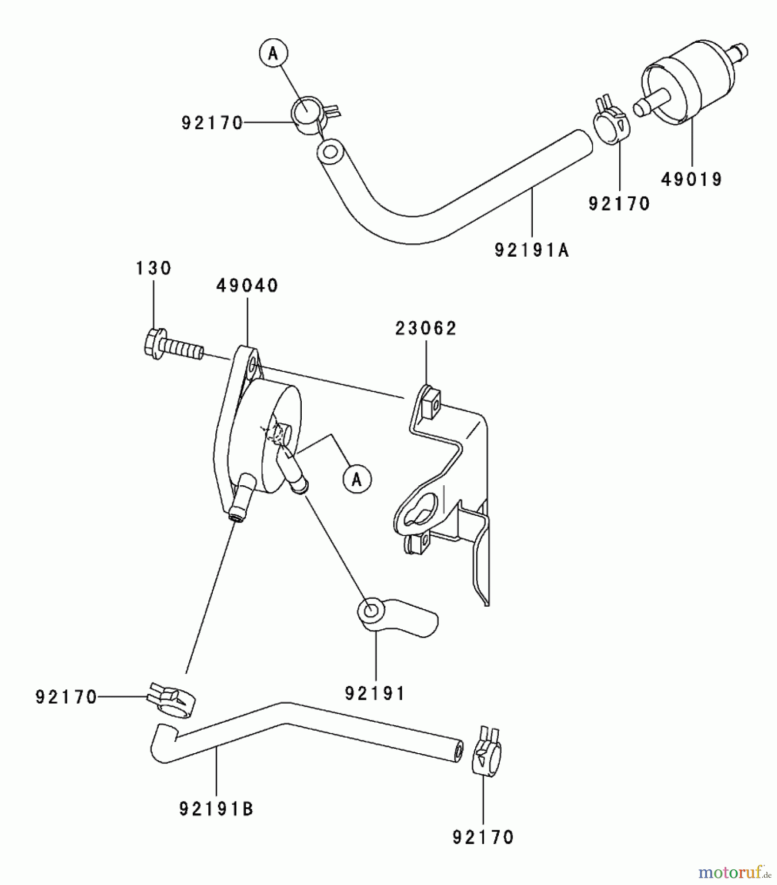  Toro Neu Mowers, Zero-Turn 74401 (17-44ZX) - Toro 17-44ZX TimeCutter ZX Riding Mower, 2003 (230000001-230999999) FUEL TANK/FUEL VALVE ASSEMBLY KAWASAKI FH500V-BS36