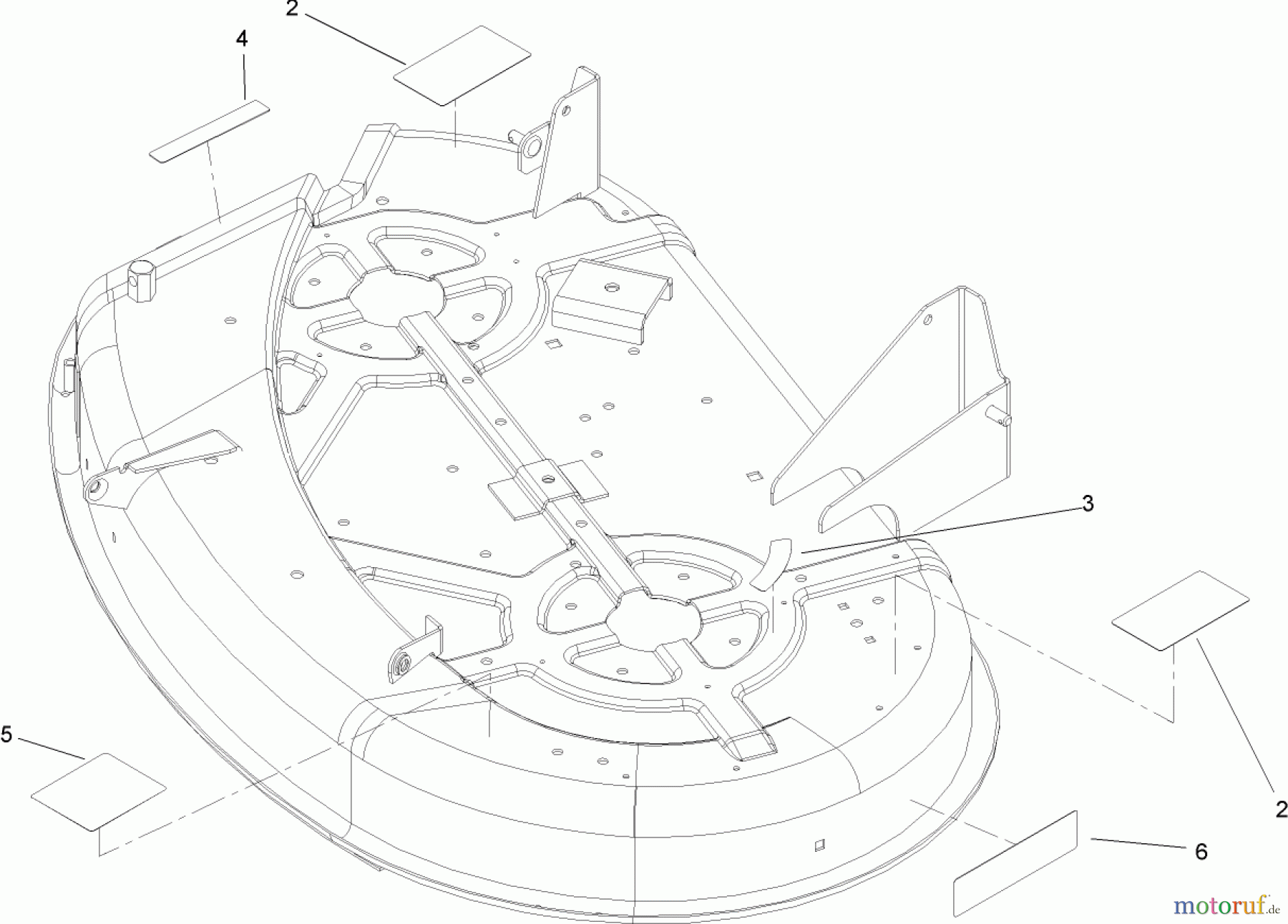 Toro Neu Mowers, Zero-Turn 74402 (Z380) - Toro TimeCutter Z380 Riding Mower, 2005 (250000001-250999999) 38 INCH DECK DECAL ASSEMBLY NO. 107-9139