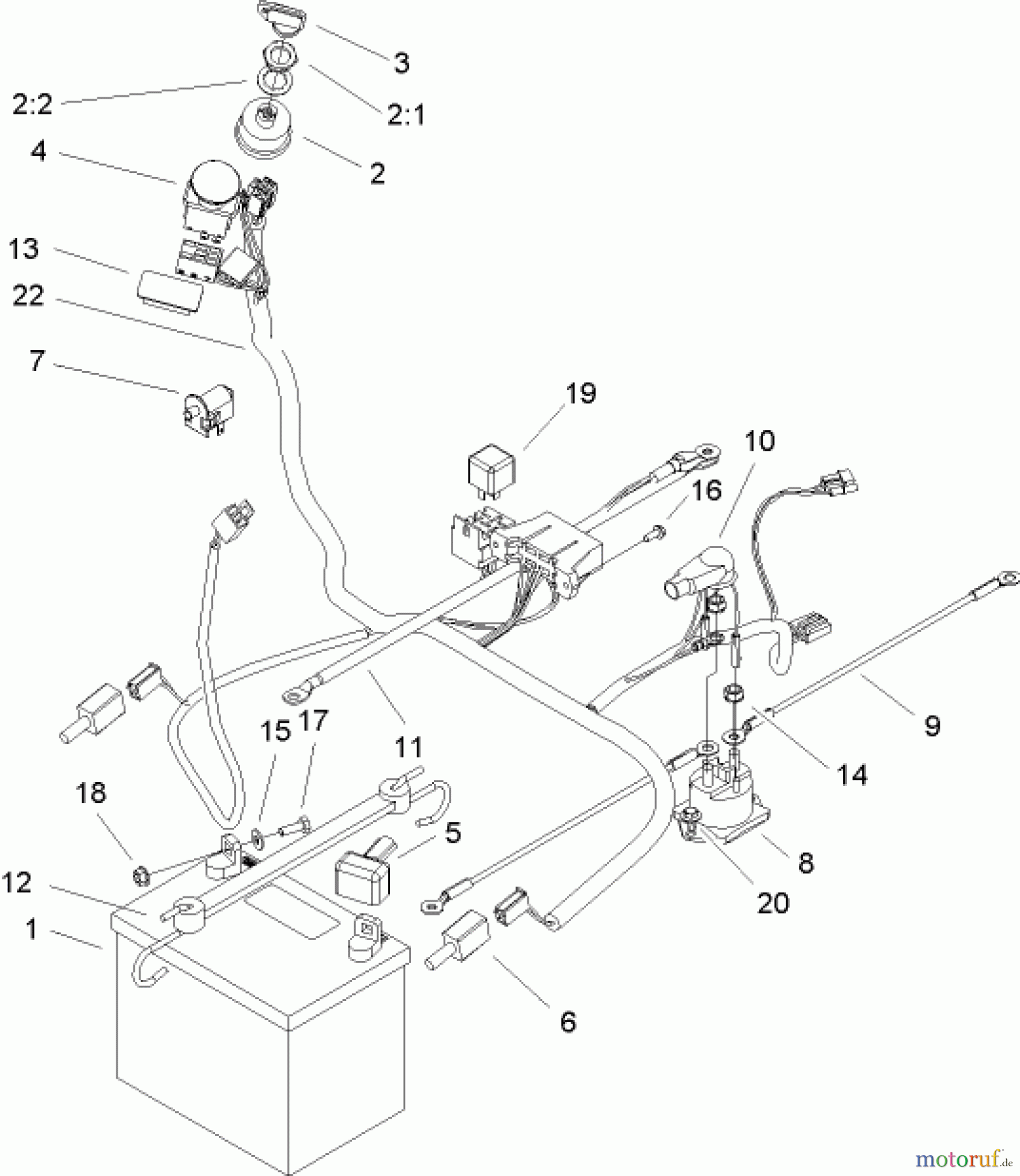 Toro Neu Mowers, Zero-Turn 74402 (Z380) - Toro TimeCutter Z380 Riding Mower, 2005 (250000001-250999999) ELECTRICAL SYSTEM ASSEMBLY