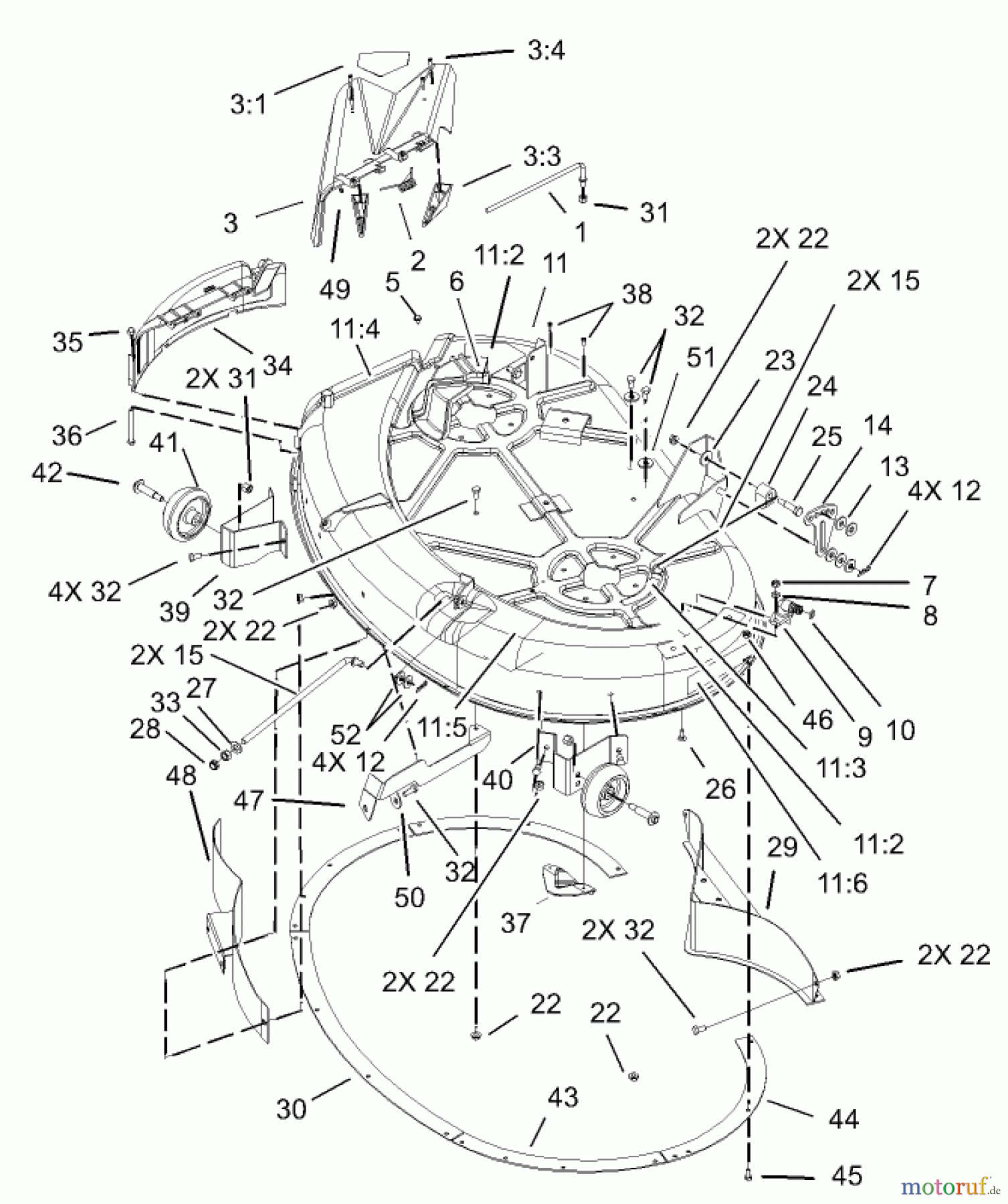 Toro Neu Mowers, Zero-Turn 74403 (16-42Z) - Toro 16-42Z TimeCutter Z Riding Mower, 2003 (230000001-230999999) 42IN DECK ASSEMBLY