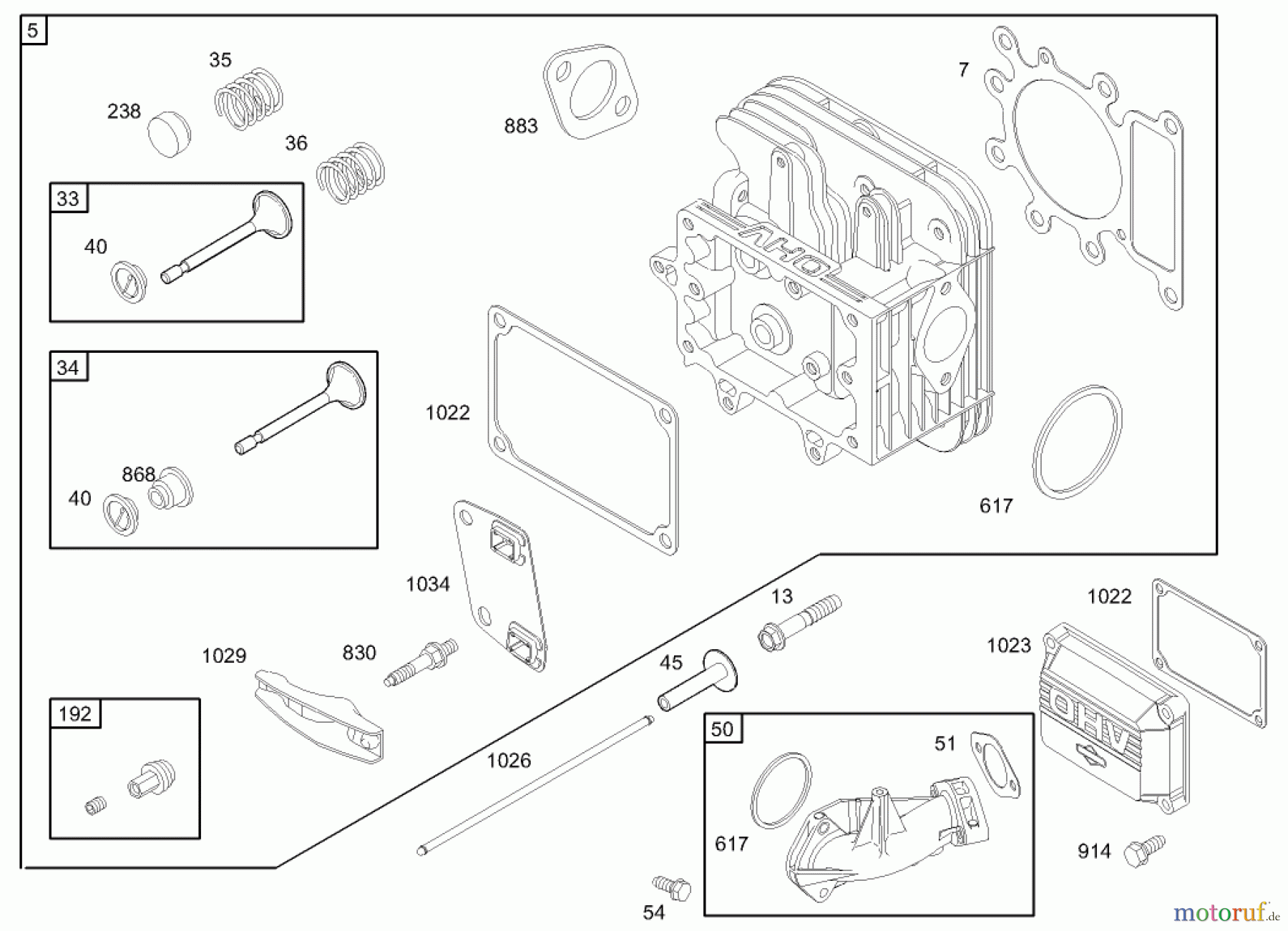 Toro Neu Mowers, Zero-Turn 74403 (16-42Z) - Toro 16-42Z TimeCutter Z Riding Mower, 2003 (230000001-230999999) CYLINDER HEAD ASSEMBLY BRIGGS AND STRATTON 286H77-0165-E1