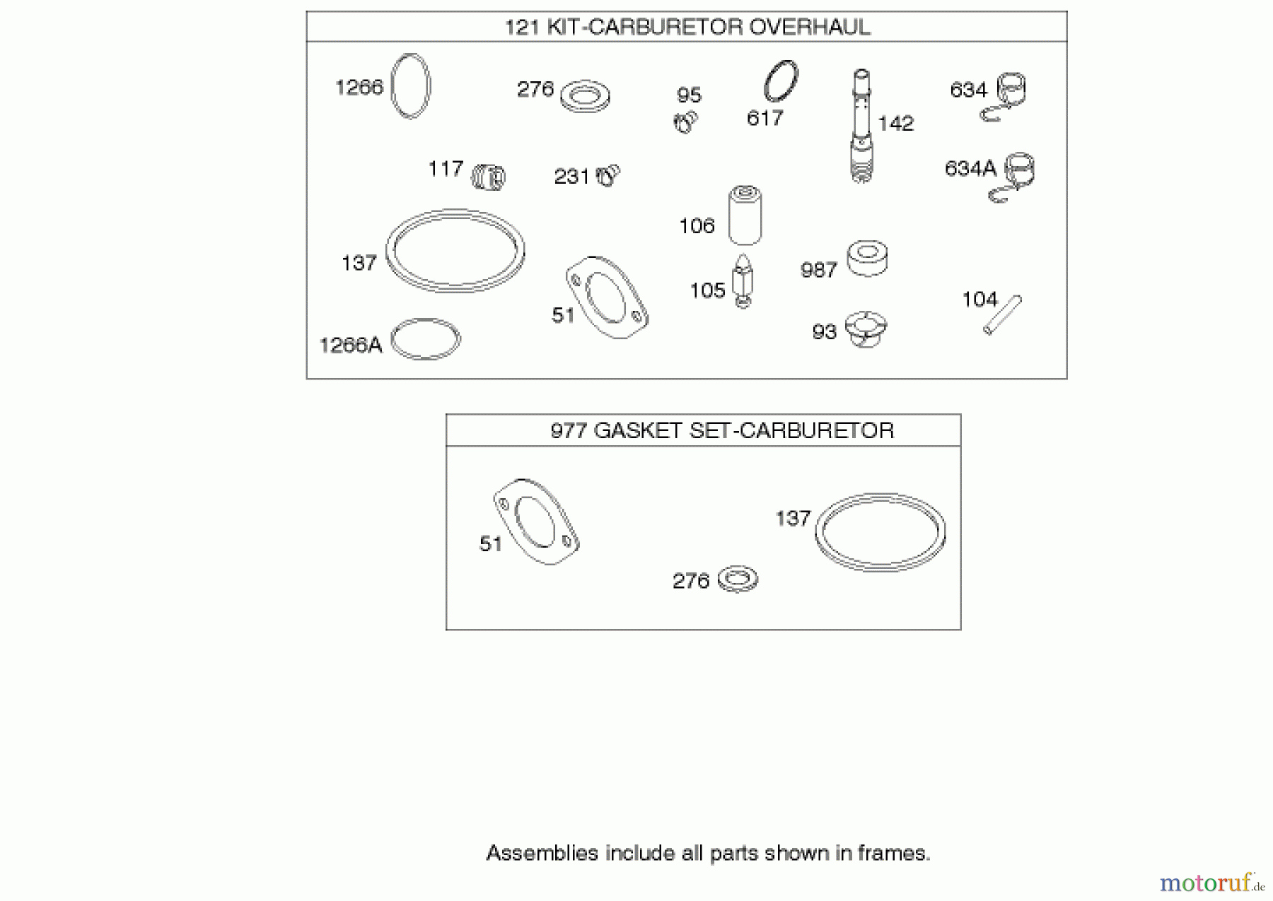 Toro Neu Mowers, Zero-Turn 74403 (16-42Z) - Toro 16-42Z TimeCutter Z Riding Mower, 2004 (240000001-240999999) CARBURETOR OVERHAUL KIT ASSEMBLY BRIGGS AND STRATTON 286H77-0165-E1