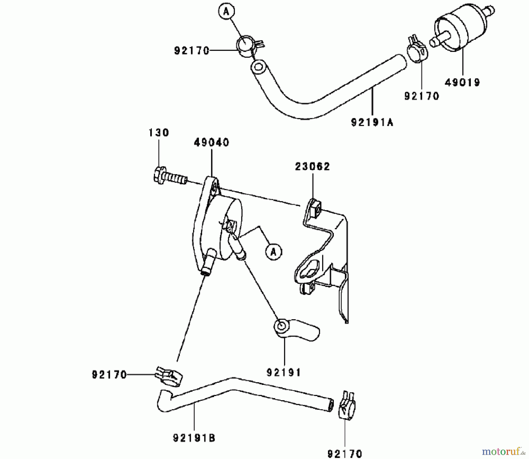 Toro Neu Mowers, Zero-Turn 74405 (18-52ZX) - Toro 18-52ZX TimeCutter ZX Riding Mower, 2003 (230000001-230999999) FUEL TANK / FUEL VALVE ASSEMBLY KAWASAKI FH531V-AS11