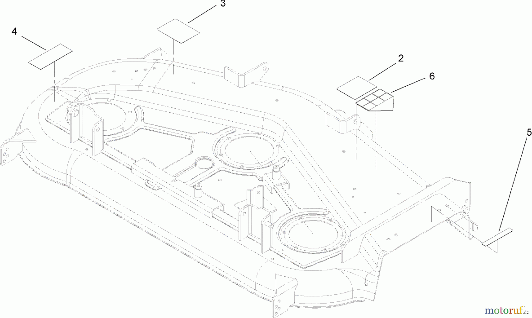  Toro Neu Mowers, Zero-Turn 74407 (ZX525) - Toro TimeCutter ZX525 Riding Mower, 2005 (250000001-250999999) DECK DECAL ASSEMBLY NO. 108-8573