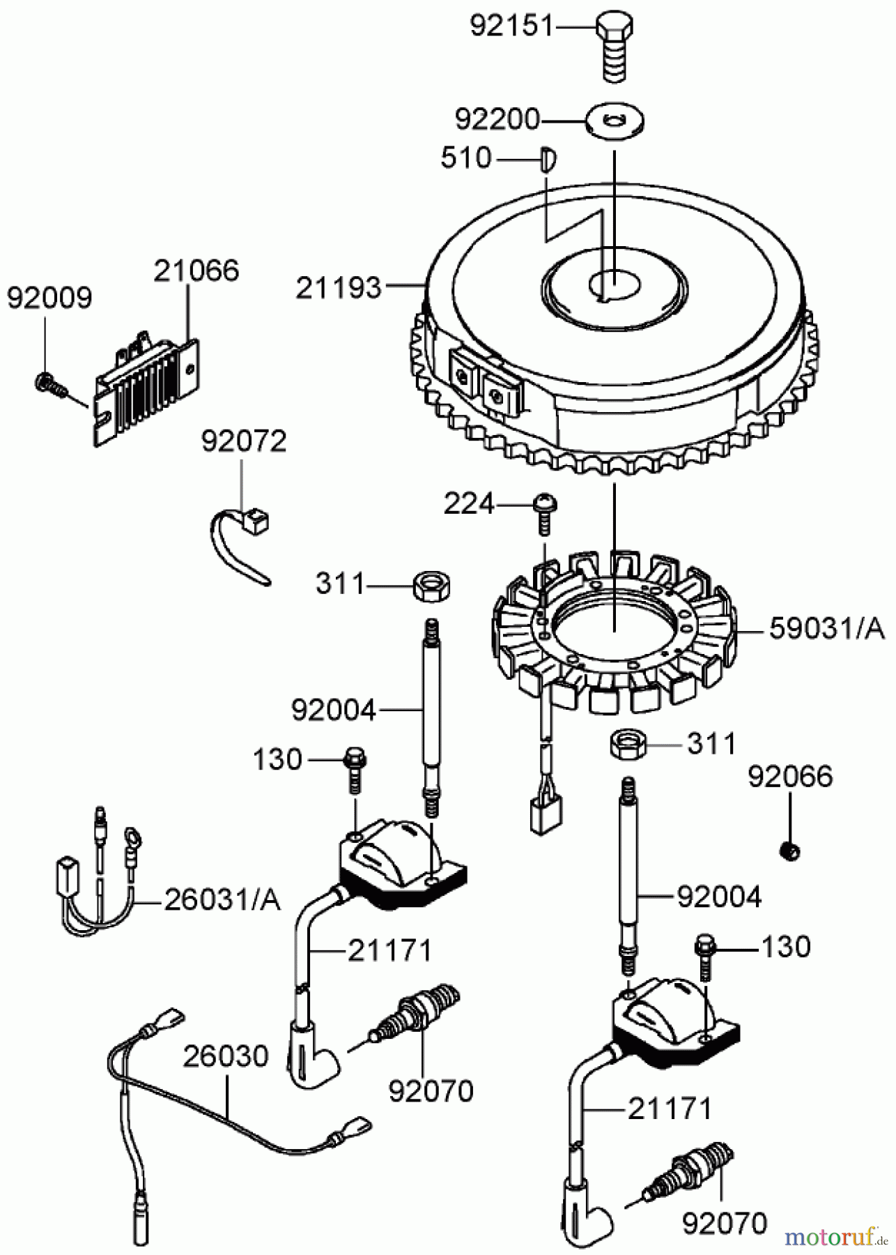 Toro Neu Mowers, Zero-Turn 74407 (ZX525) - Toro TimeCutter ZX525 Riding Mower, 2005 (250000001-250999999) ELECTRIC EQUIPMENT ASSEMBLY KAWASAKI FH541V-AS50