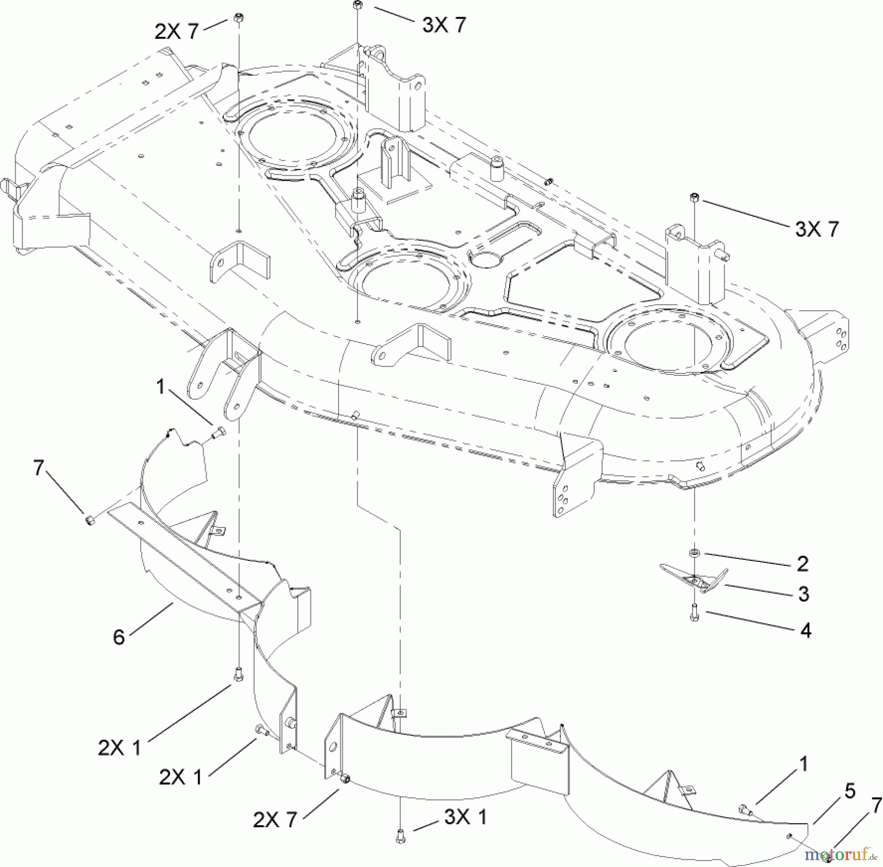 Toro Neu Mowers, Zero-Turn 74407 (ZX525) - Toro TimeCutter ZX525 Riding Mower, 2007 (270000001-270999999) 52 INCH RECYCLER ASSEMBLY