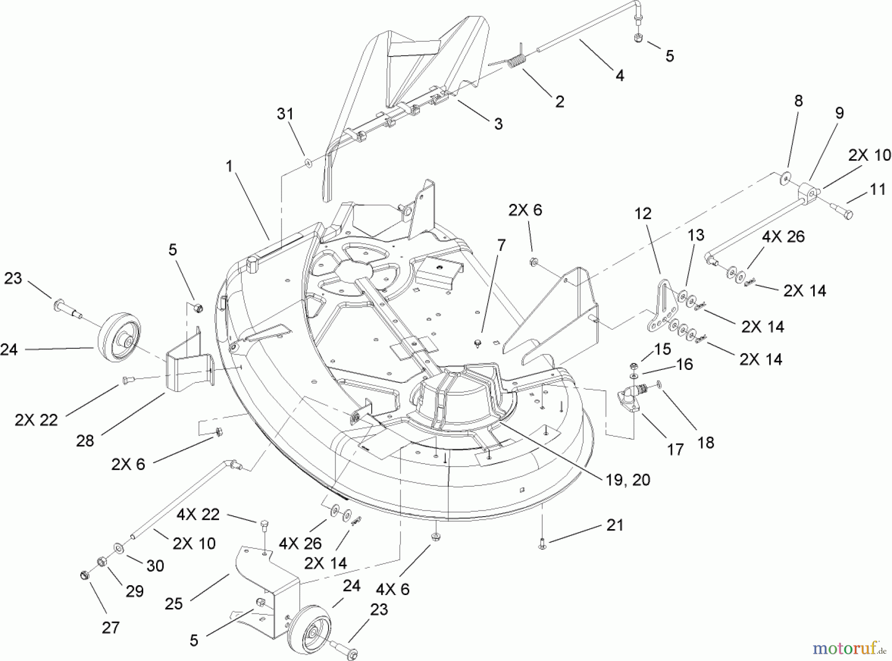  Toro Neu Mowers, Zero-Turn 74419 (Z380) - Toro TimeCutter Z380 Riding Mower, 2007 (270000001-270999999) 38IN DECK ASSEMBLY