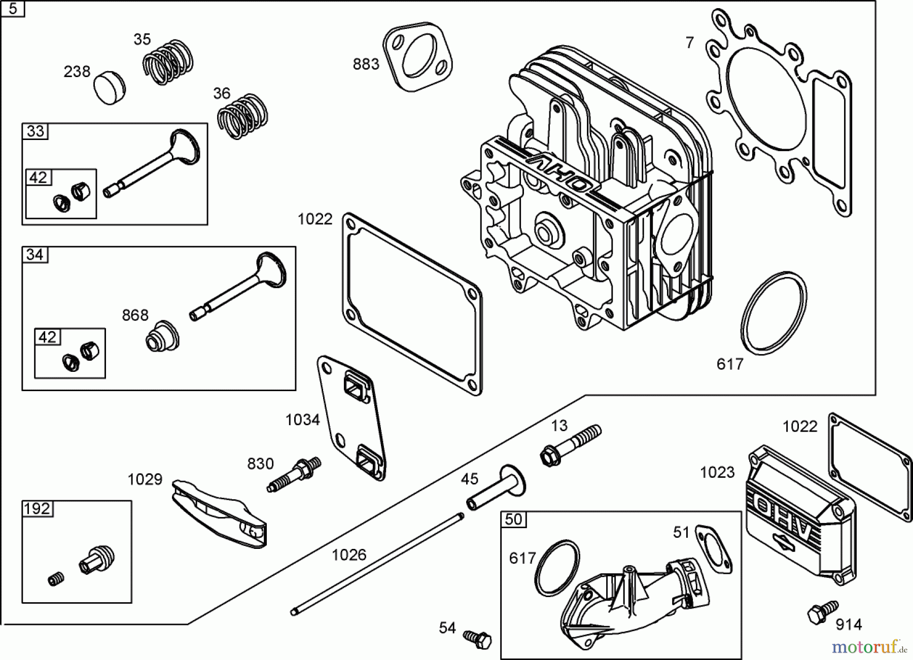 Toro Neu Mowers, Zero-Turn 74419 (Z380) - Toro TimeCutter Z380 Riding Mower, 2007 (270000001-270999999) CYLINDER HEAD ASSEMBLY BRIGGS AND STRATTON 31A707-0116-E1