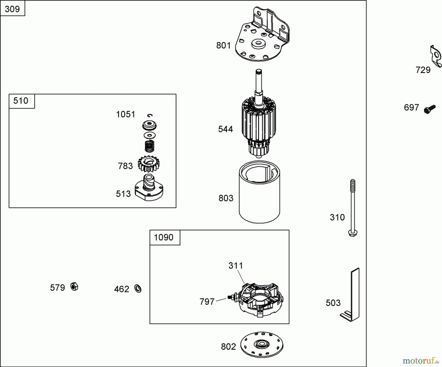 Toro Neu Mowers, Zero-Turn 74419 (Z380) - Toro TimeCutter Z380 Riding Mower, 2007 (270000001-270999999) STARTER ASSEMBLY BRIGGS AND STRATTON 31A707-0116-E1