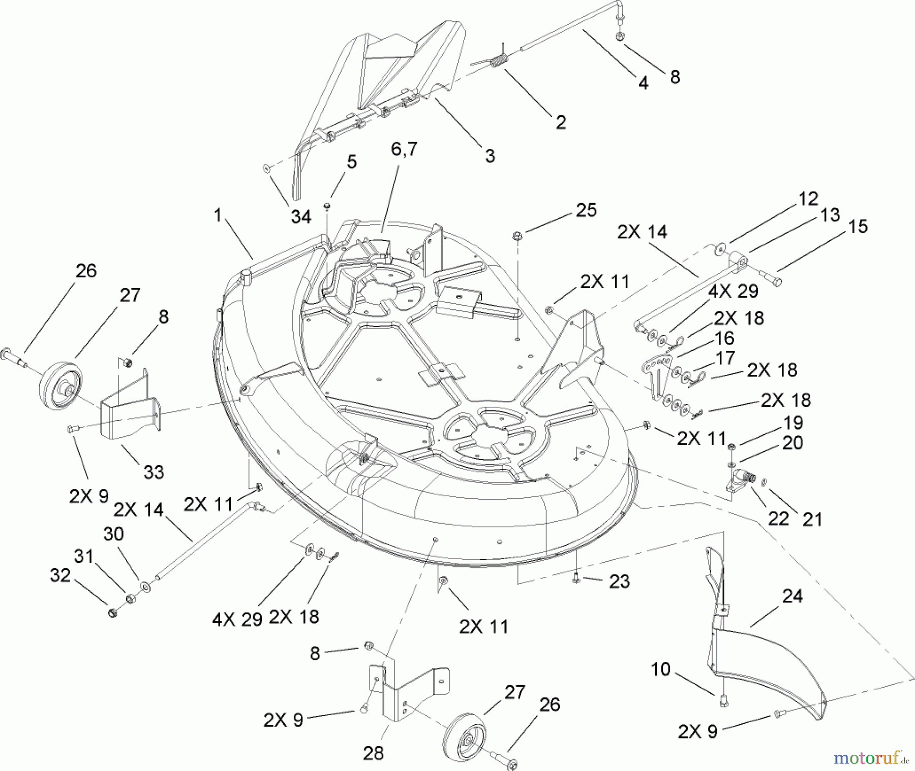  Toro Neu Mowers, Zero-Turn 74420 (Z420) - Toro TimeCutter Z420 Riding Mower, 2007 (270000001-270999999) 42IN DECK ASSEMBLY
