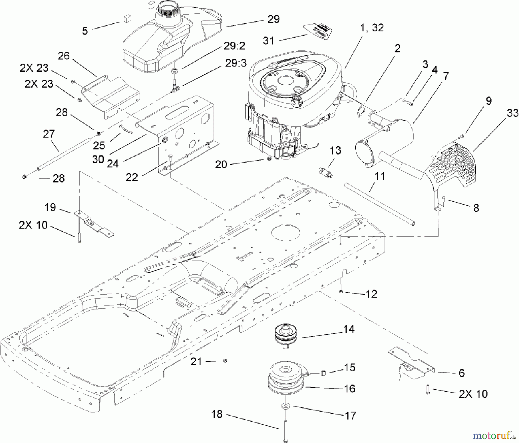  Toro Neu Mowers, Zero-Turn 74420 (Z420) - Toro TimeCutter Z420 Riding Mower, 2007 (270000001-270999999) ENGINE ASSEMBLY