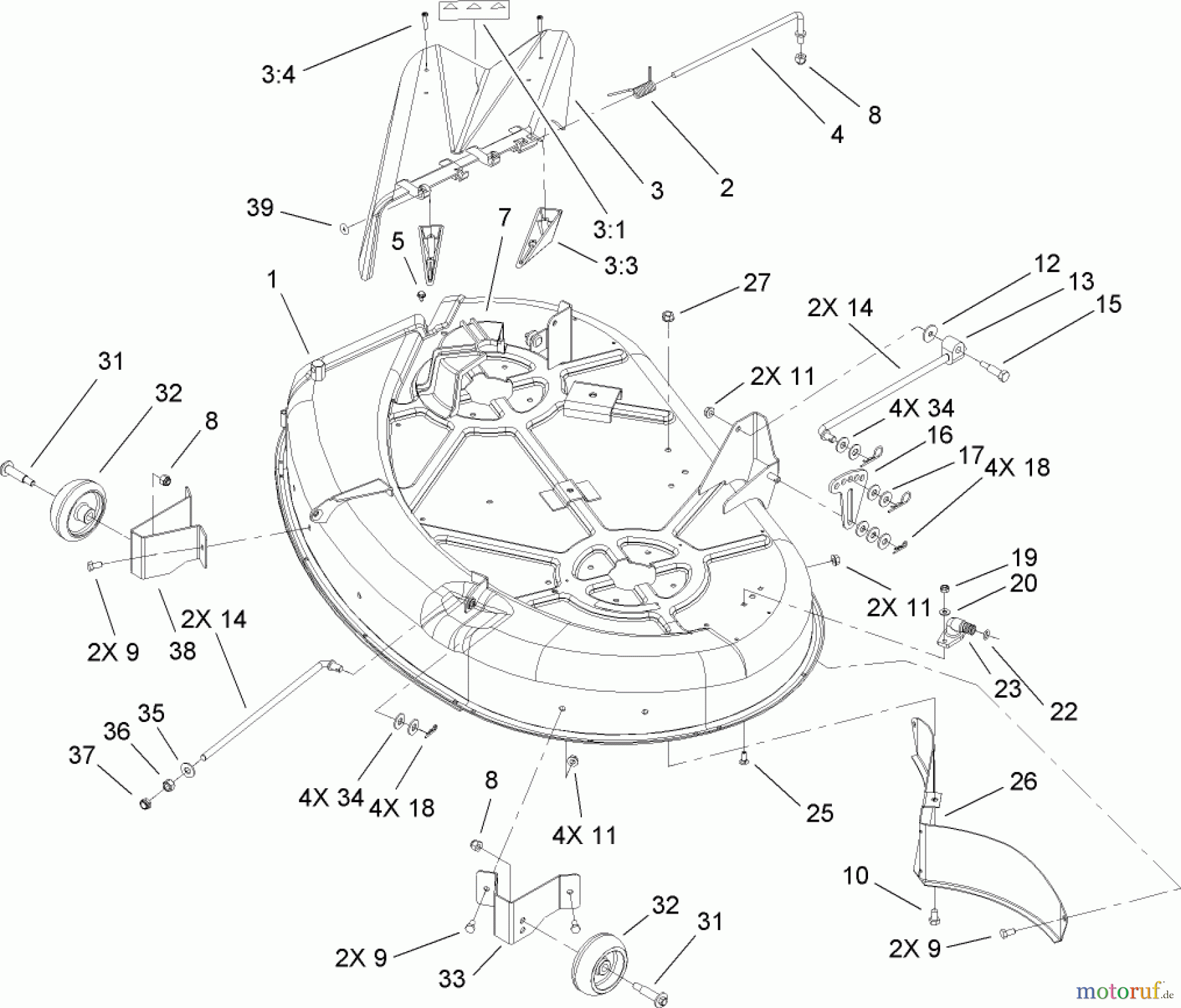 Toro Neu Mowers, Zero-Turn 74425 (Z530) - Toro TimeCutter Z530 Riding Mower, 2006 (260000001-260999999) 42IN DECK ASSEMBLY