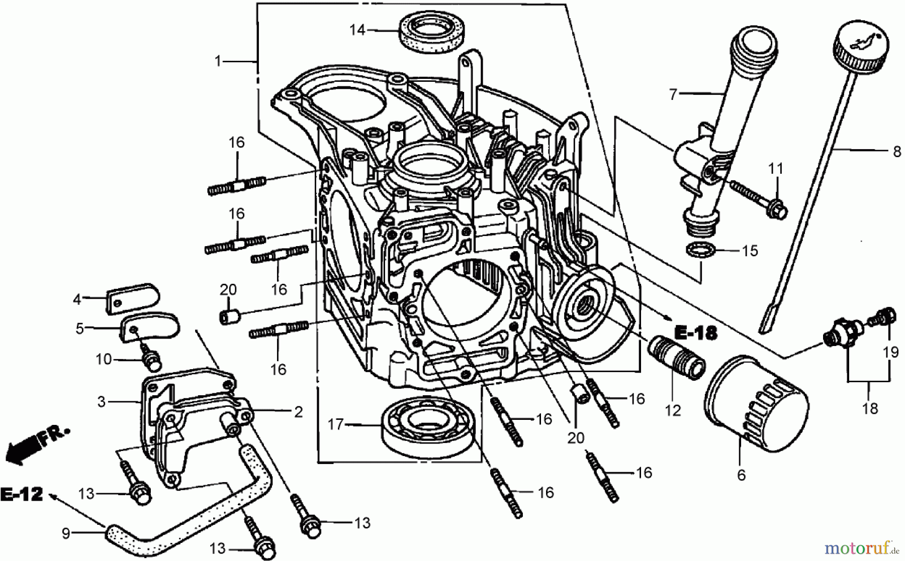 Toro Neu Mowers, Zero-Turn 74425 (Z530) - Toro TimeCutter Z530 Riding Mower, 2006 (260000001-260999999) CRANKCASE ASSEMBLY HONDA GXV530 EXA2LB