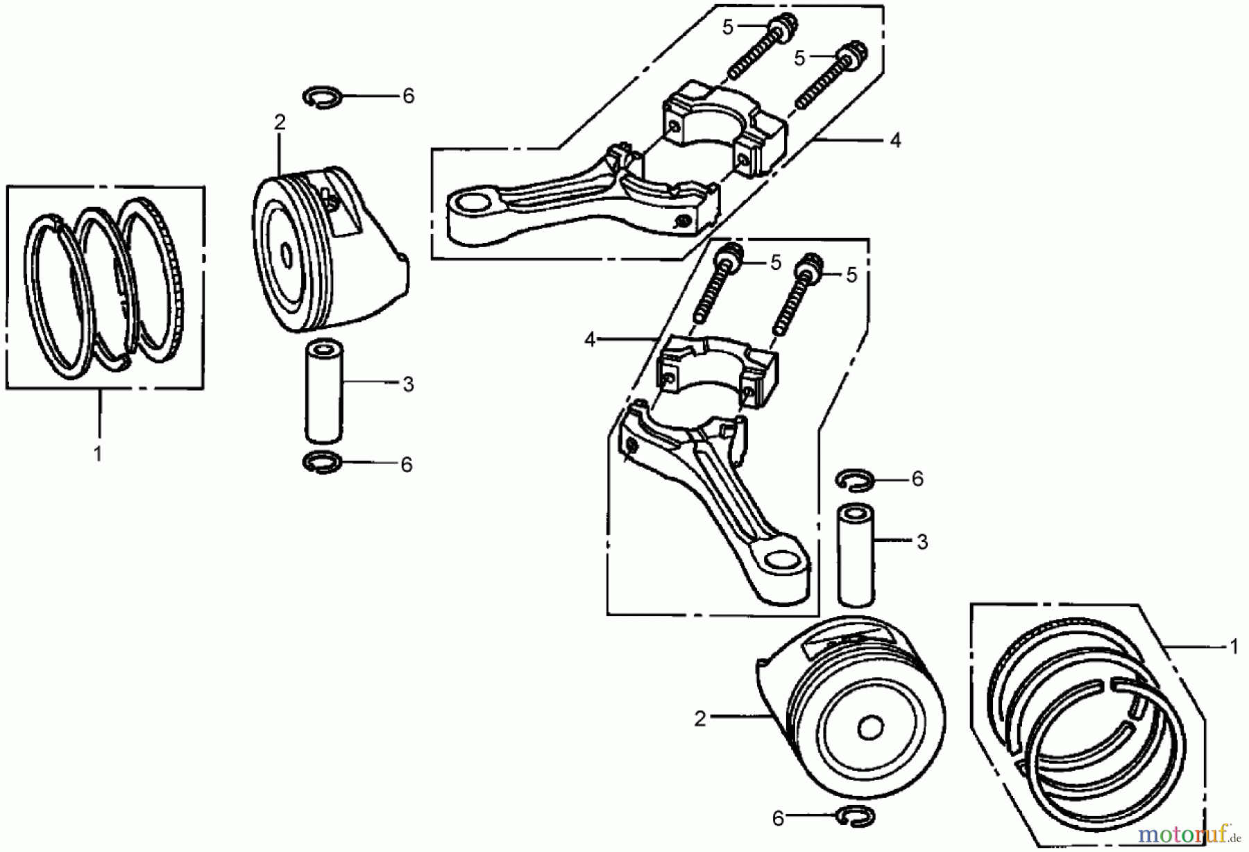 Toro Neu Mowers, Zero-Turn 74425 (Z530) - Toro TimeCutter Z530 Riding Mower, 2006 (260000001-260999999) PISTON AND CONNECTING ROD ASSEMBLY HONDA GXV530 EXA2LB