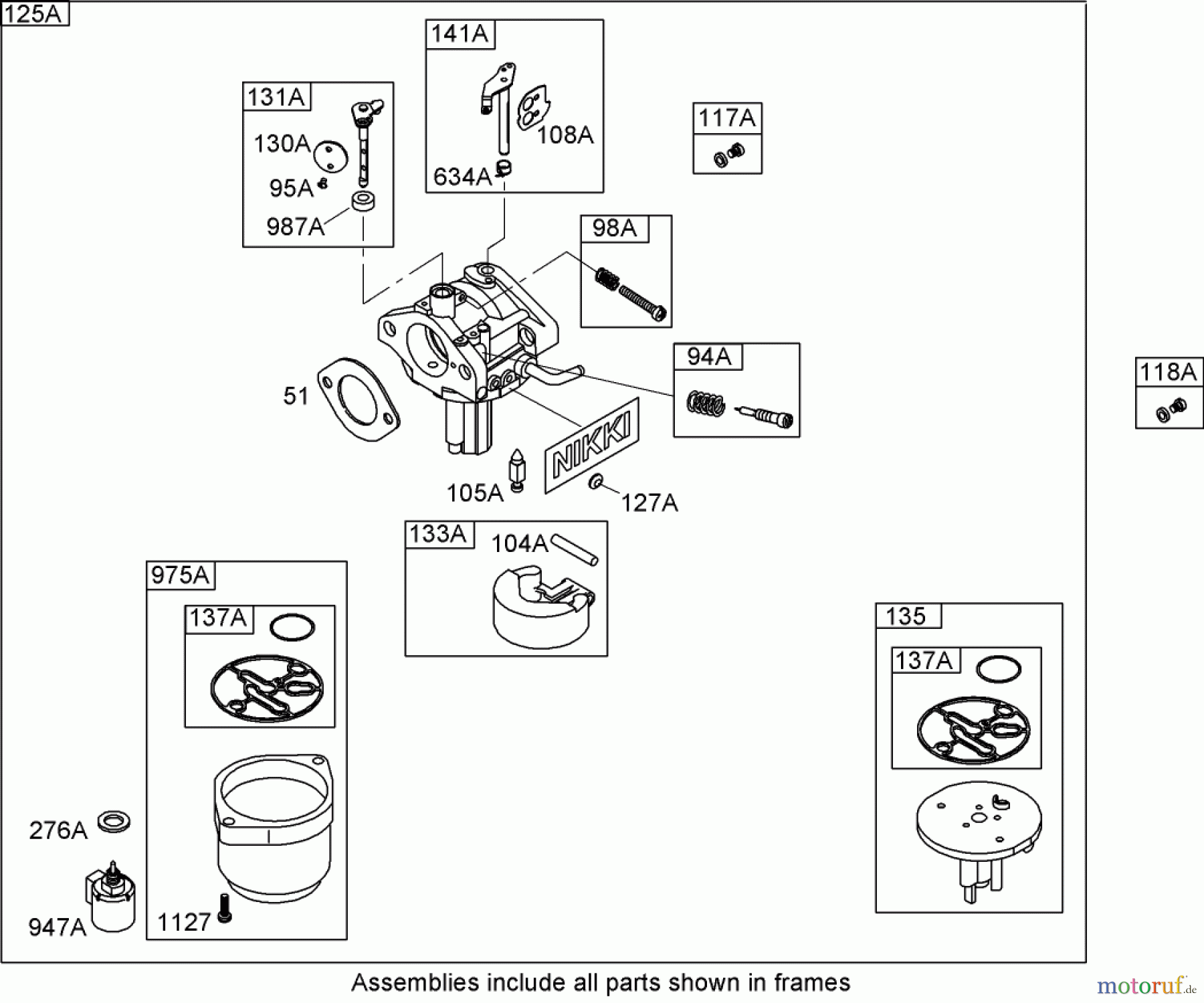 Toro Neu Mowers, Zero-Turn 74432 (ZD380) - Toro TimeCutter ZD380 Riding Mower, 2006 (260000001-260999999) CARBURETOR ASSEMBLY (NIKKI) BRIGGS AND STRATTON 31A707-0116-E1