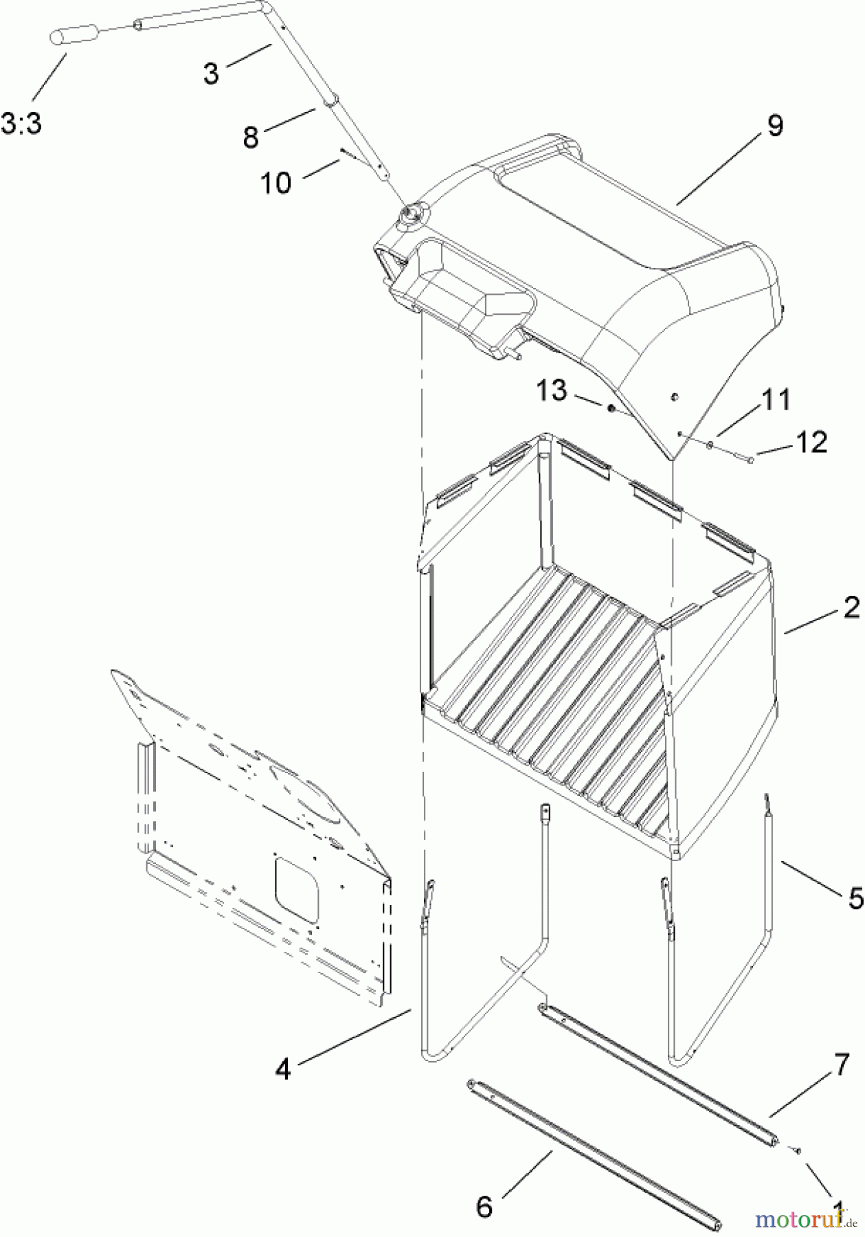 Toro Neu Mowers, Zero-Turn 74432 (ZD380) - Toro TimeCutter ZD380 Riding Mower, 2006 (260000001-260999999) GRASS BAG ASSEMBLY