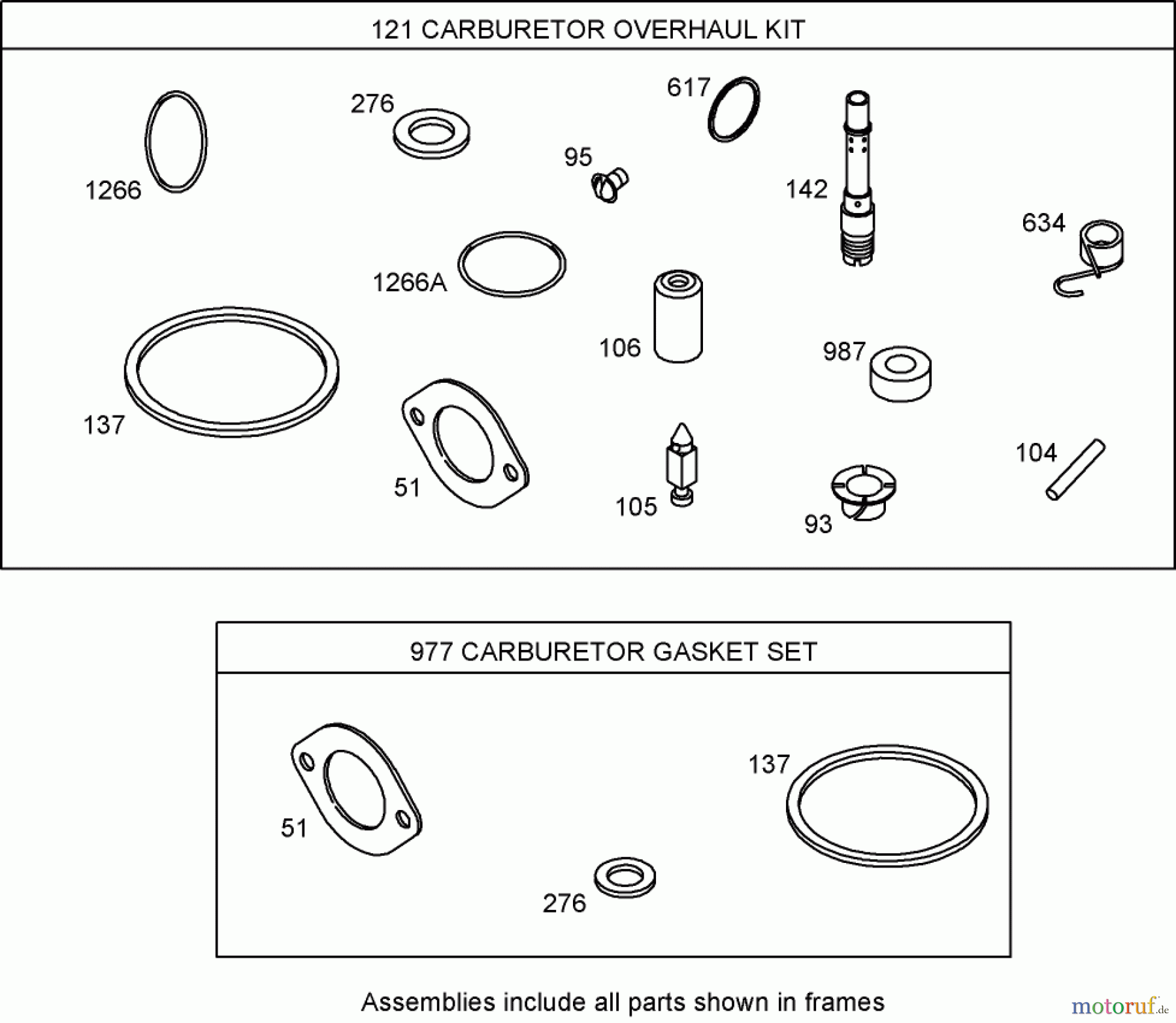 Toro Neu Mowers, Zero-Turn 74433 (ZD420) - Toro TimeCutter ZD420 Riding Mower, 2006 (260000001-260999999) CARBURETOR OVERHAUL KIT (KEIHIN) BRIGGS AND STRATTON 31P777-0125-E1