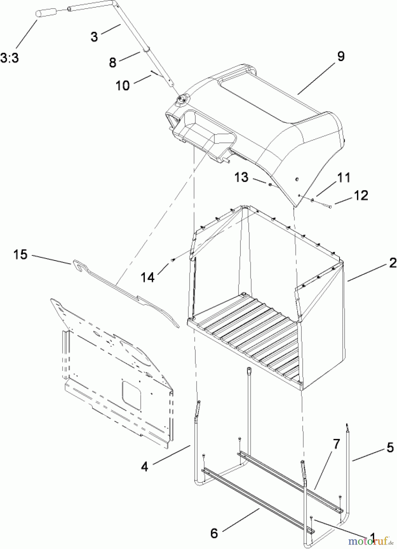 Toro Neu Mowers, Zero-Turn 74433 (ZD420) - Toro TimeCutter ZD420 Riding Mower, 2008 (280000001-280999999) BAGGING ASSEMBLY