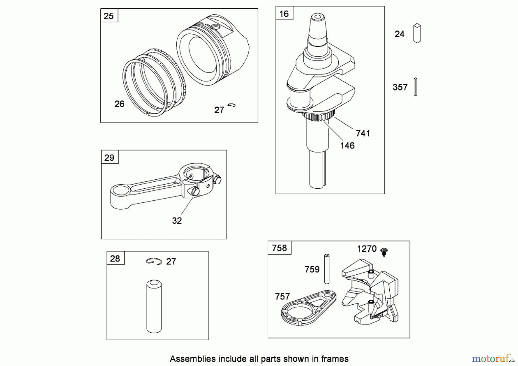 Toro Neu Mowers, Zero-Turn 74433 (ZD420) - Toro TimeCutter ZD420 Riding Mower, 2008 (280000001-280999999) CRANKSHAFT ASSEMBLY BRIGGS AND STRATTON MODEL 31P777-0133-E1