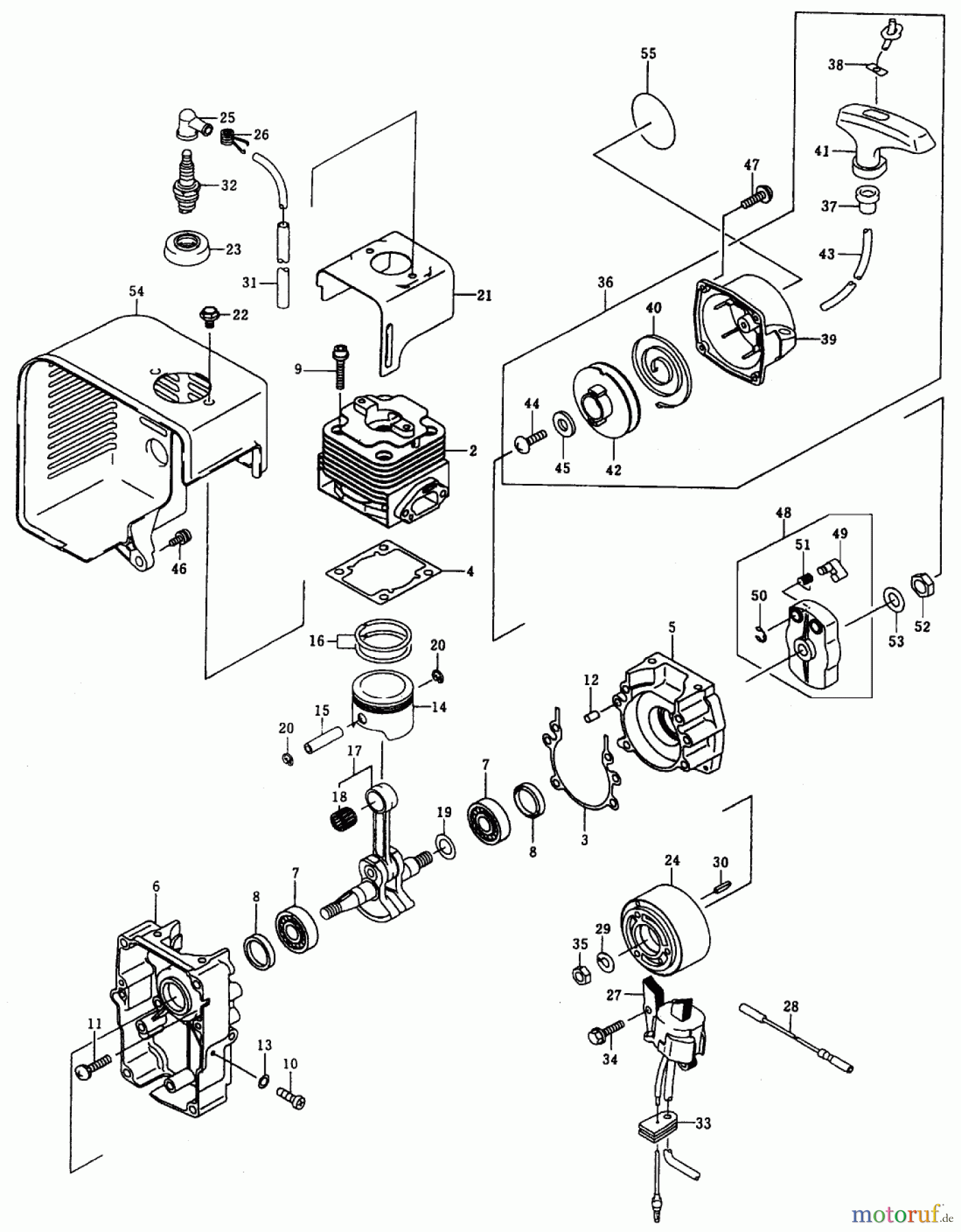 Toro Neu Blowers/Vacuums/Chippers/Shredders 53047 (BP 6900) - Toro BP 6900 Back Pack Blower, 1998 (8900001-8999999) ENGINE ASSEMBLY