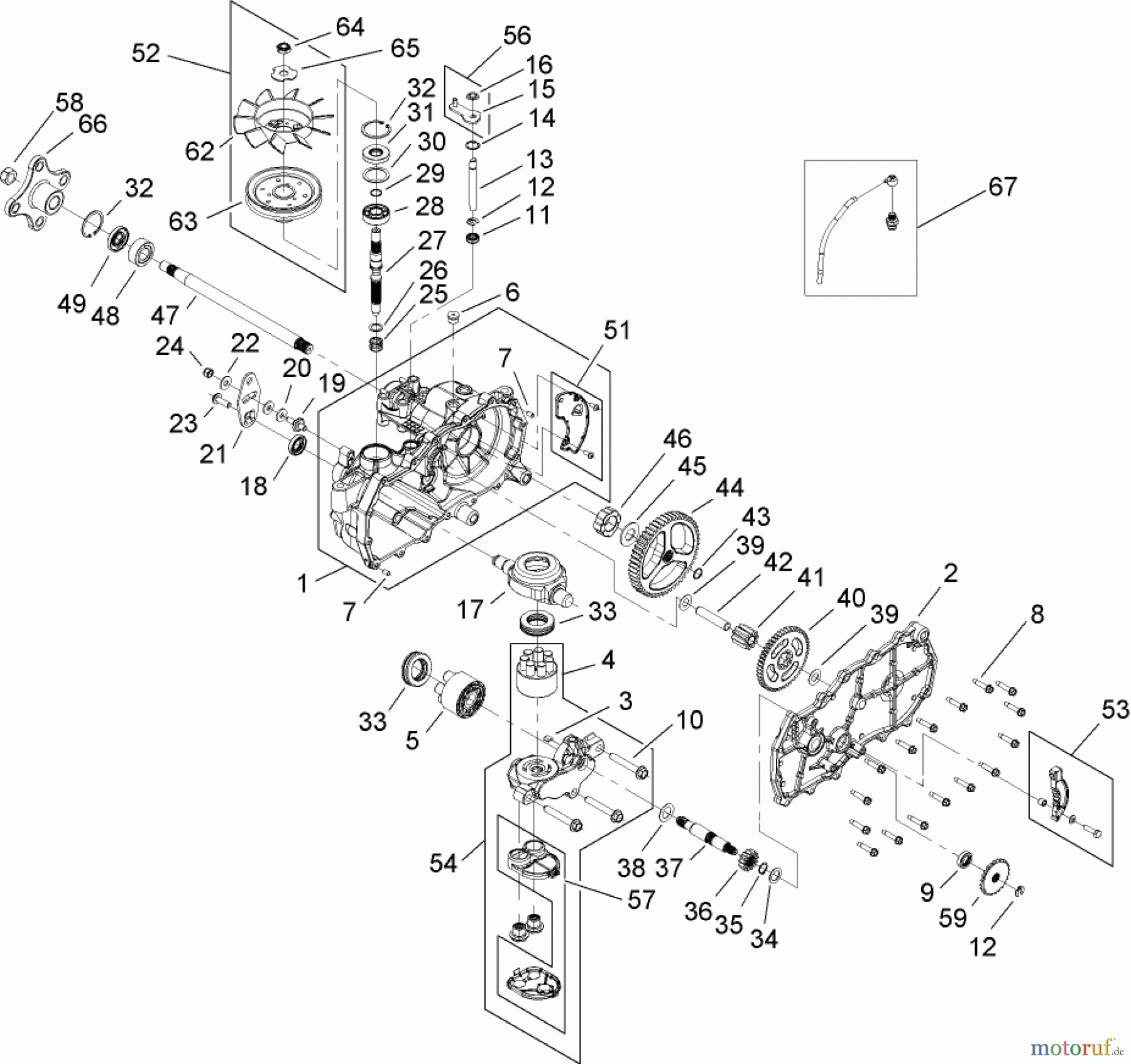 Toro Neu Mowers, Zero-Turn 74433 (ZD420) - Toro TimeCutter ZD420 Riding Mower, 2009 (290000001-290999999) LH HYDRO TRANSAXLE ASSEMBLY NO. 112-4760