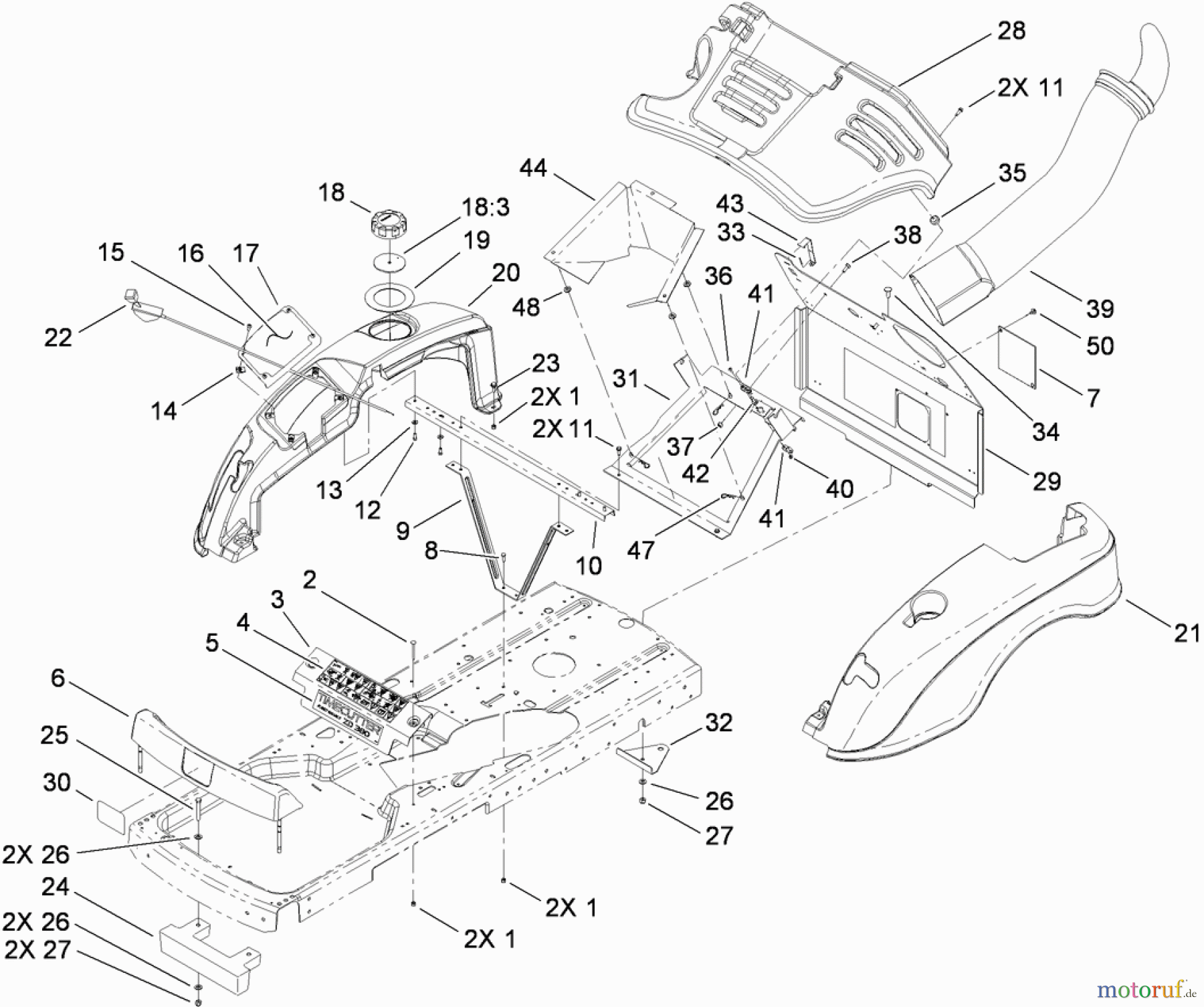 Toro Neu Mowers, Zero-Turn 74433 (ZD420) - Toro TimeCutter ZD420 Riding Mower, 2011 (311000001-311999999) STYLING ASSEMBLY