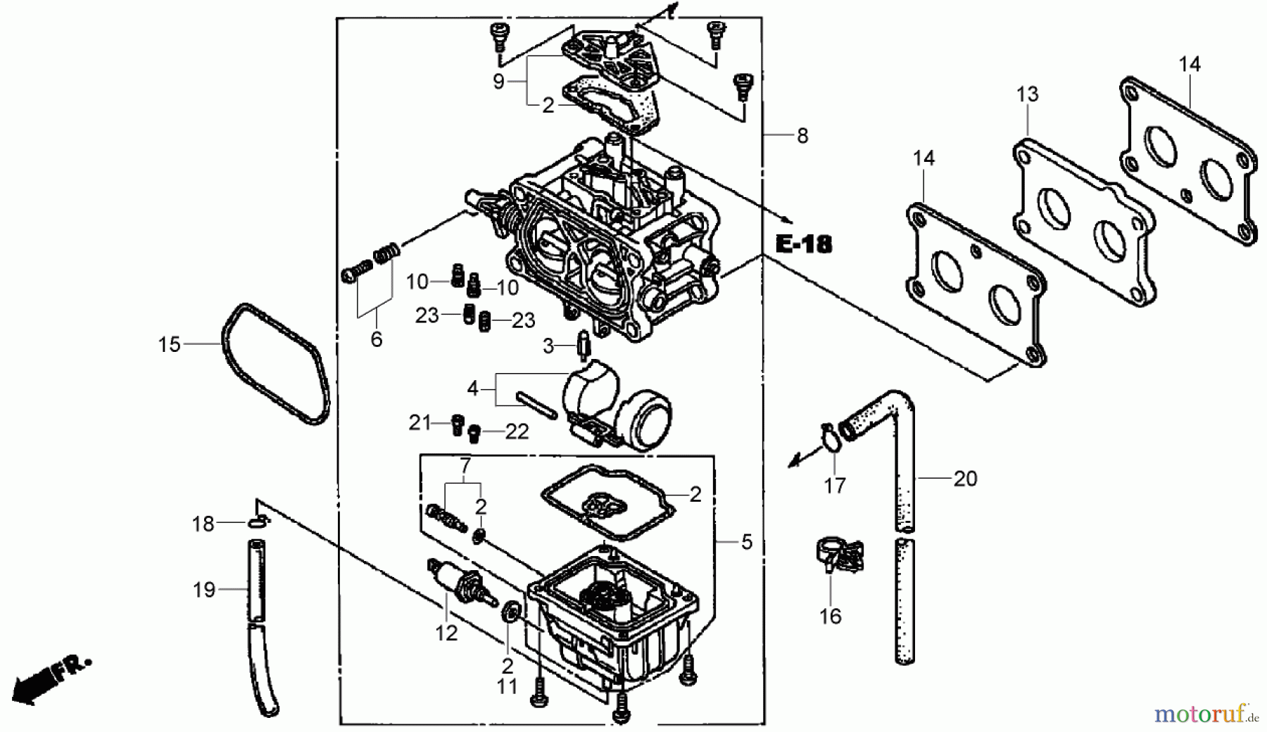 Toro Neu Mowers, Zero-Turn 74434 (ZD530) - Toro TimeCutter ZD530 Riding Mower, 2007 (270000001-270999999) CARBURETOR ASSEMBLY HONDA GXV530 EXA2