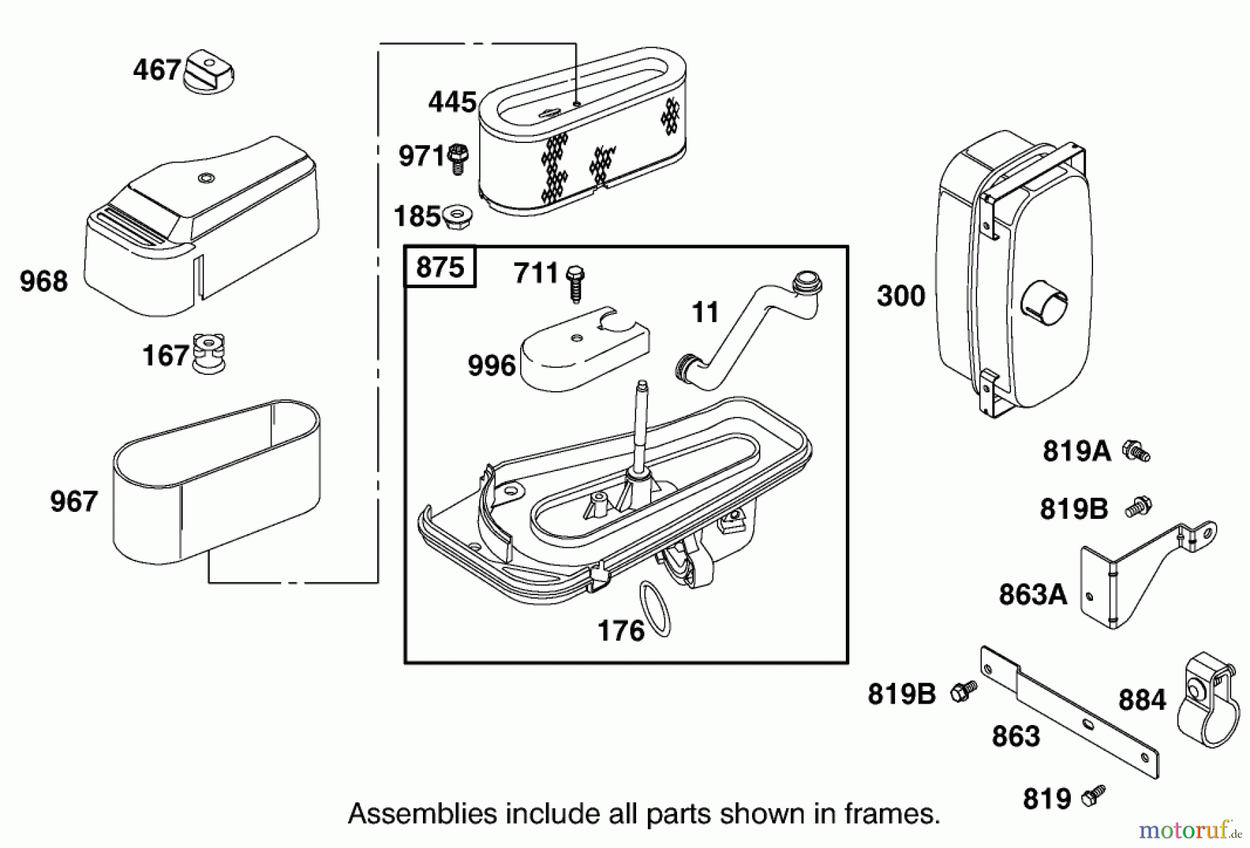 Toro Neu Mowers, Zero-Turn 74501 (Z16-44) - Toro Z16-44 TimeCutter Z Riding Mower, 2001 (210000001-210999999) AIR CLEANER ASSEMBLY BRIGGS AND STRATTON 311777-0117-E1