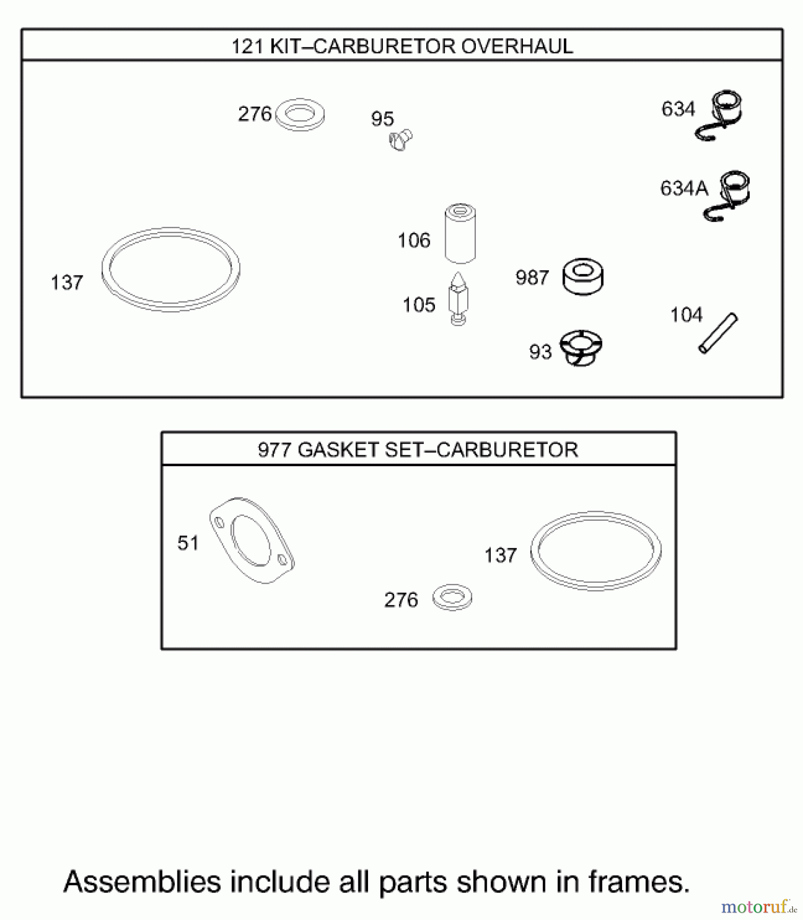 Toro Neu Mowers, Zero-Turn 74502 (17-44ZX) - Toro 17-44ZX TimeCutter ZX Riding Mower, 2003 (230000001-230999999) CARBURETOR OVERHAUL KIT ASSEMBLY ENGINE BRIGGS AND STRATTON MODEL 31F777-0161-E1