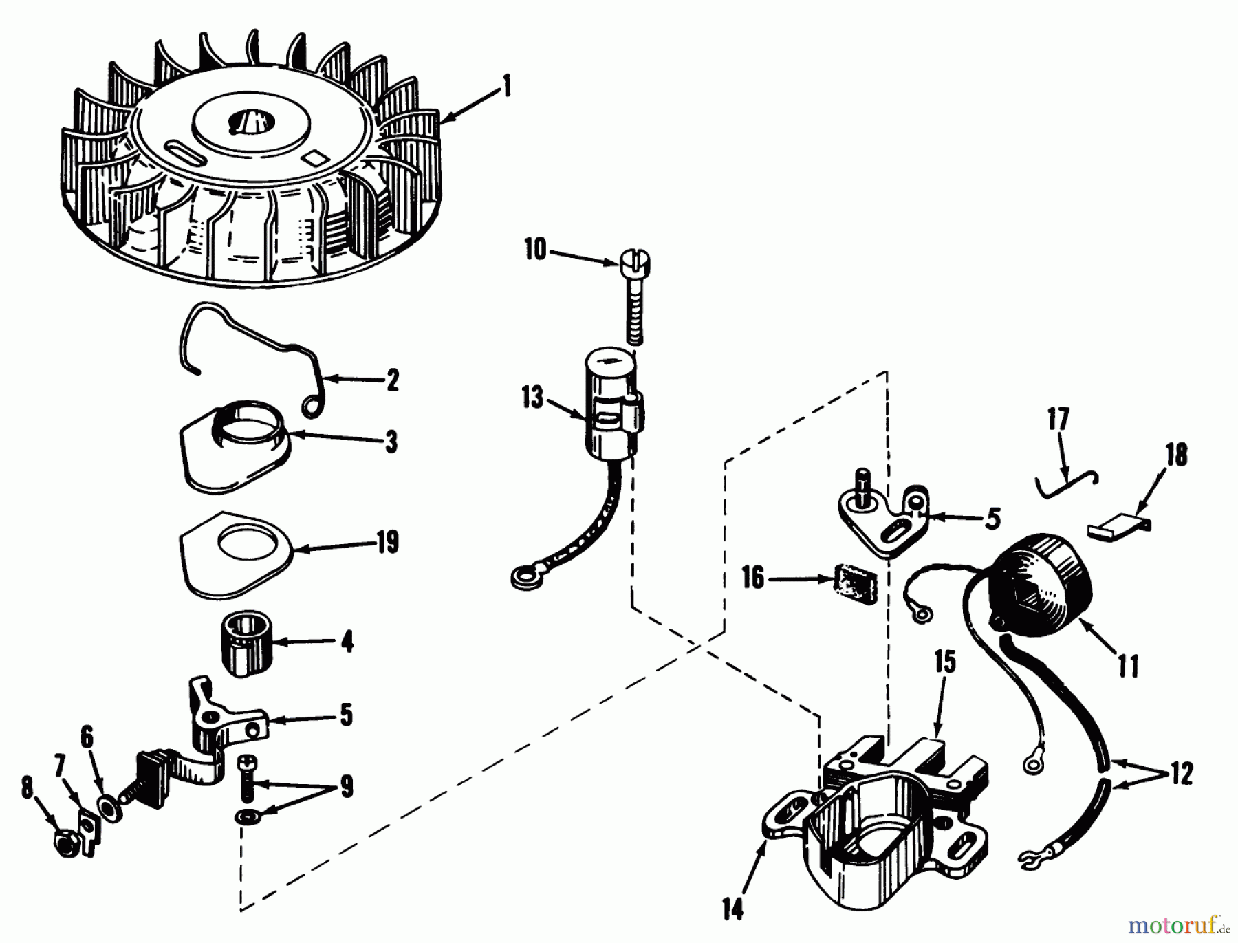 Toro Neu Blowers/Vacuums/Chippers/Shredders 62837 - Toro Shredder, 1974 (4000001-4999999) MAGNETO NO. 610794