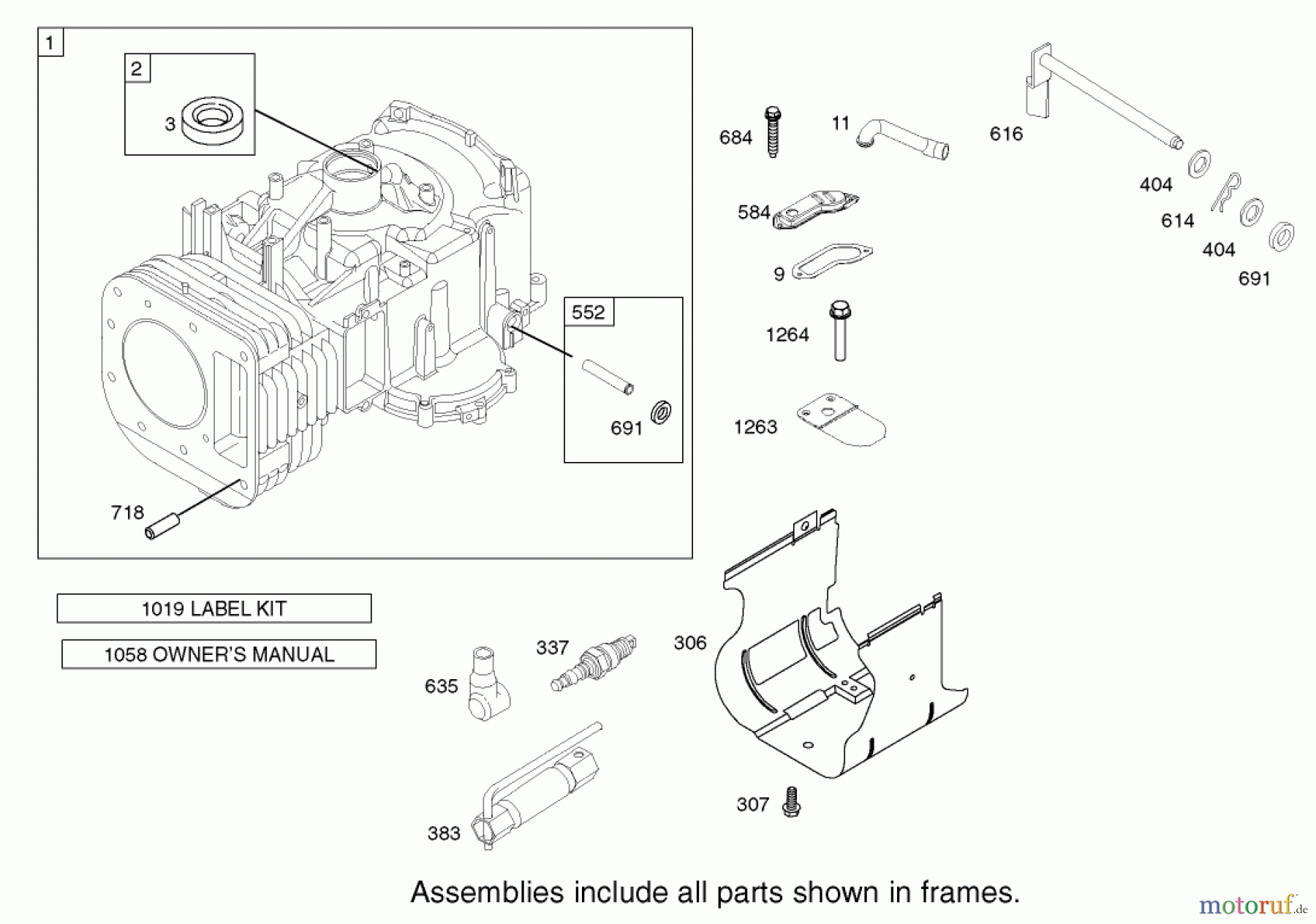 Toro Neu Mowers, Zero-Turn 74502 (Z16-44) - Toro Z16-44 TimeCutter Z Riding Mower, 2002 (220000001-220999999) CYLINDER ASSEMBLY BRIGGS AND STRATTON 31E777-0126-E1