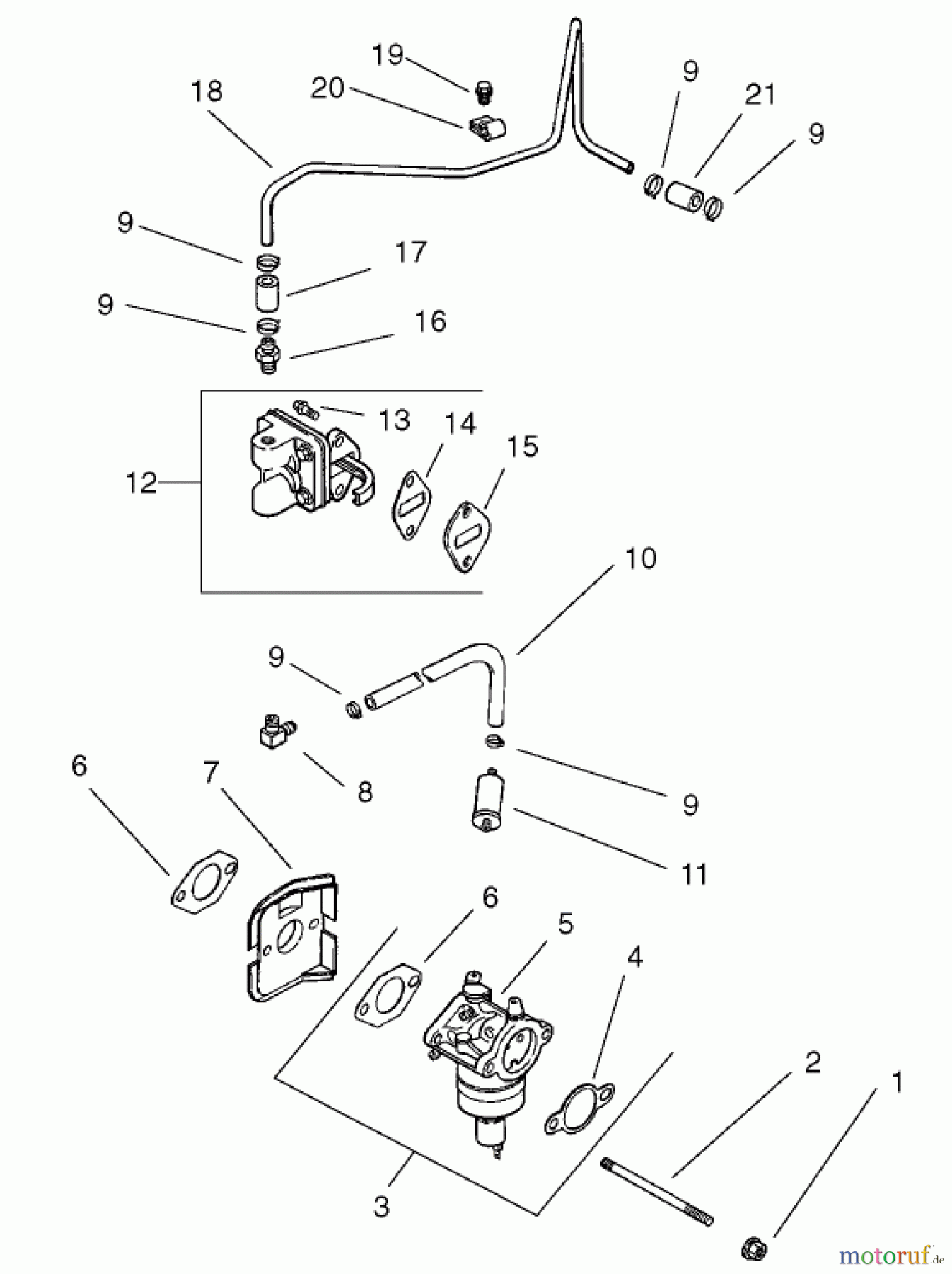 Toro Neu Mowers, Zero-Turn 74601 (Z17-44) - Toro Z17-44 TimeCutter Z Riding Mower, 2001 (210000001-210999999) FUEL SYSTEM ASSEMBLY KOHLER CV 490-27503