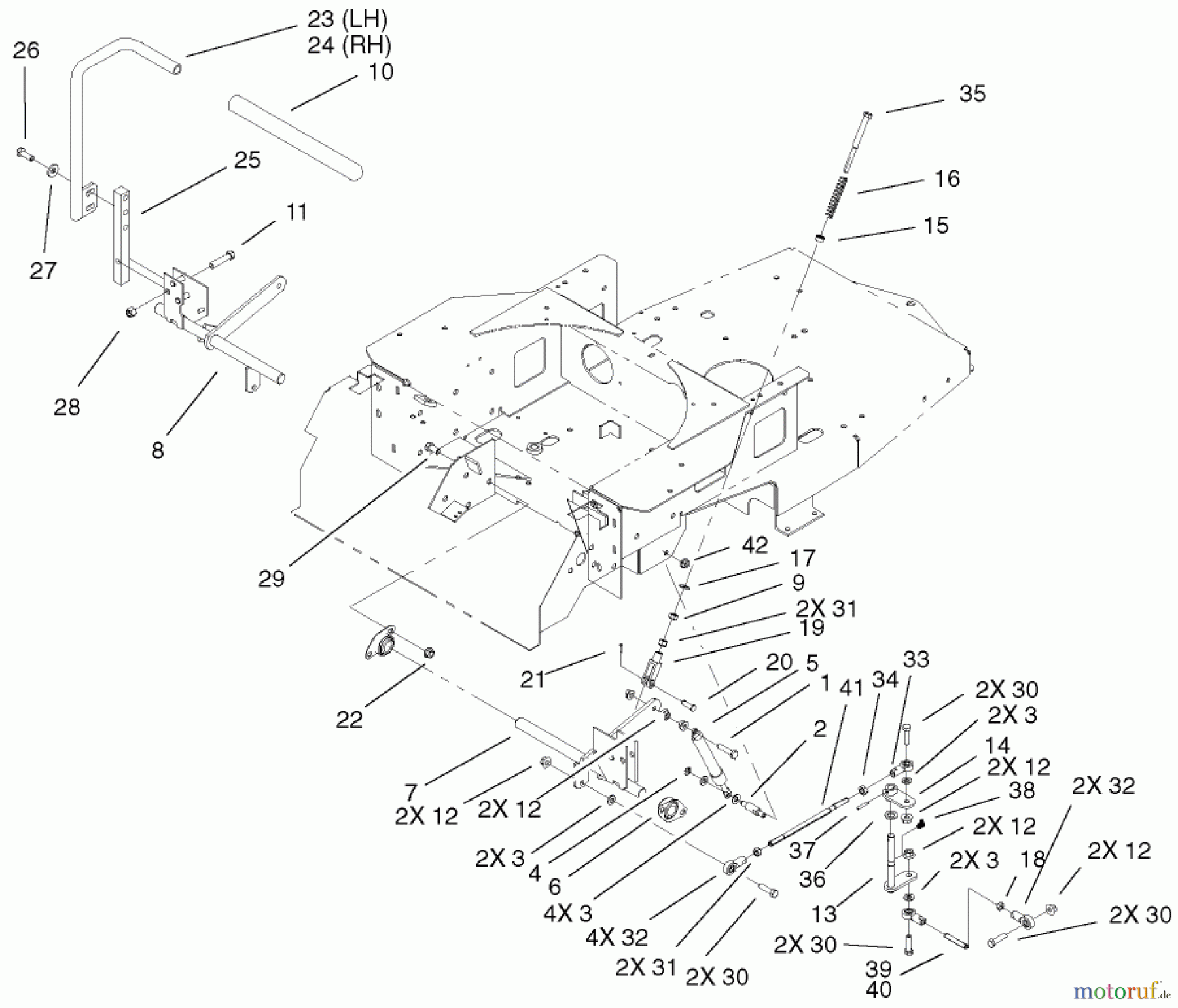 Toro Neu Mowers, Zero-Turn 74601 (Z17-44) - Toro Z17-44 TimeCutter Z Riding Mower, 2001 (210000001-210999999) MOTION CONTROL ASSEMBLY