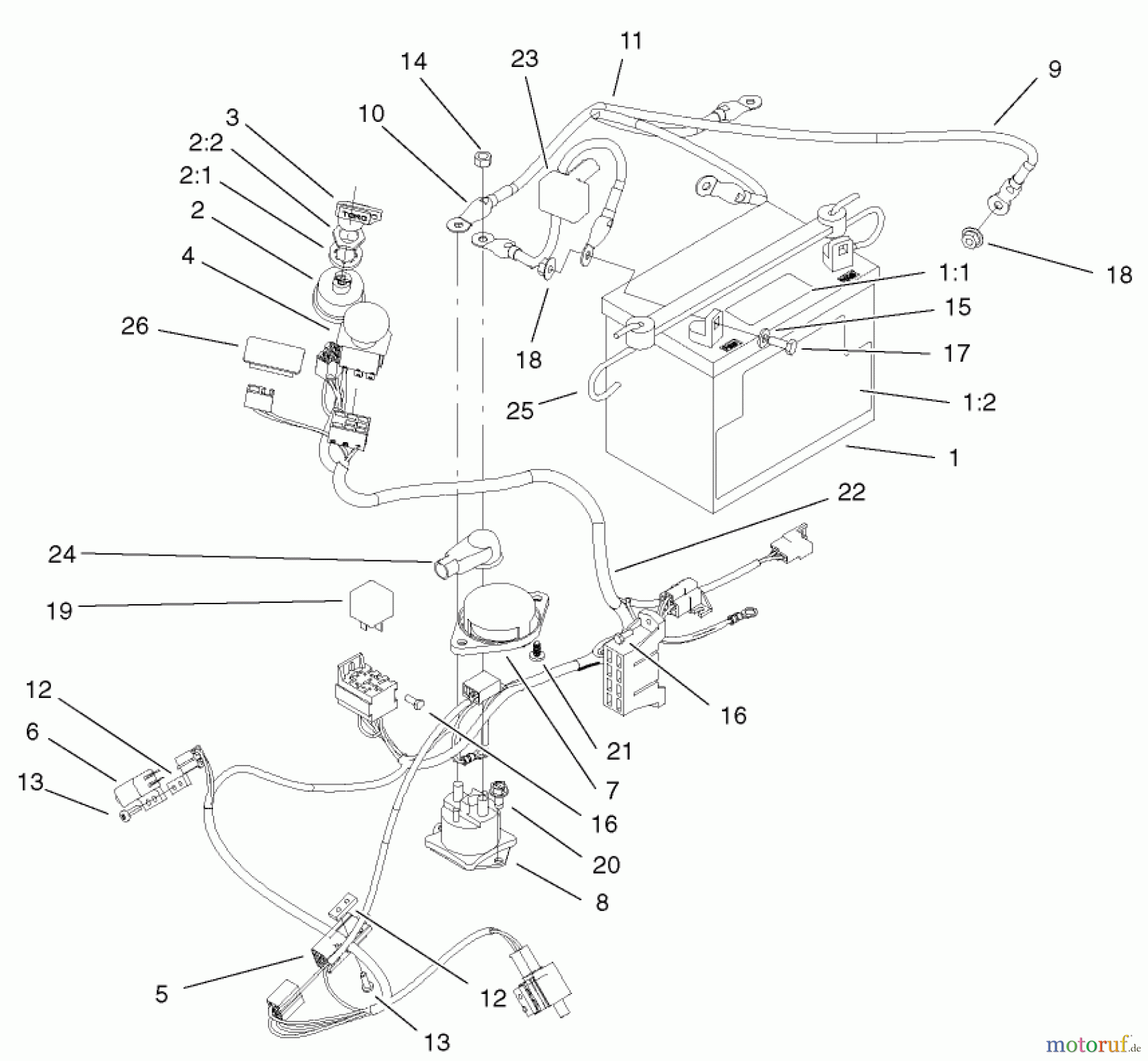 Toro Neu Mowers, Zero-Turn 74601 (Z17-44) - Toro Z17-44 TimeCutter Z Riding Mower, 2002 (220000001-220000912) ELECTRICAL ASSEMBLY