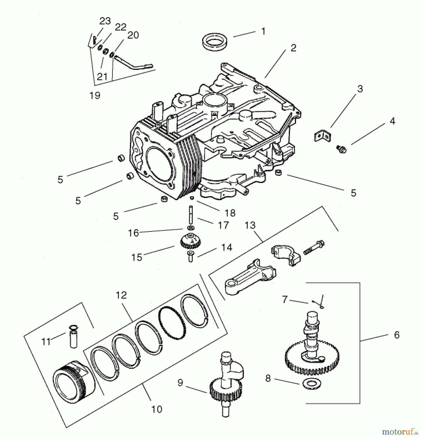 Toro Neu Mowers, Zero-Turn 74601 (Z17-44) - Toro Z17-44 TimeCutter Z Riding Mower, 2002 (220000913-220999999) CRANKCASE ASSEMBLY KOHLER CV 490S-27503