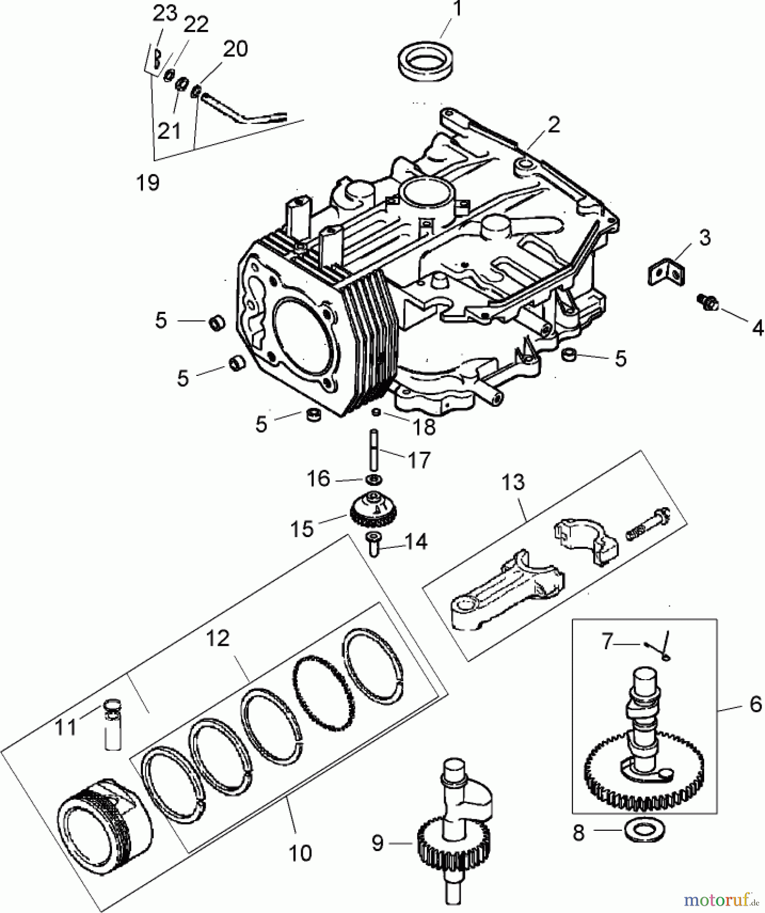 Toro Neu Mowers, Zero-Turn 74603 (ZX440) - Toro TimeCutter ZX440 Riding Mower, 2008 (280000001-280999999) CRANKCASE ASSEMBLY KOHLER CV492S-27525