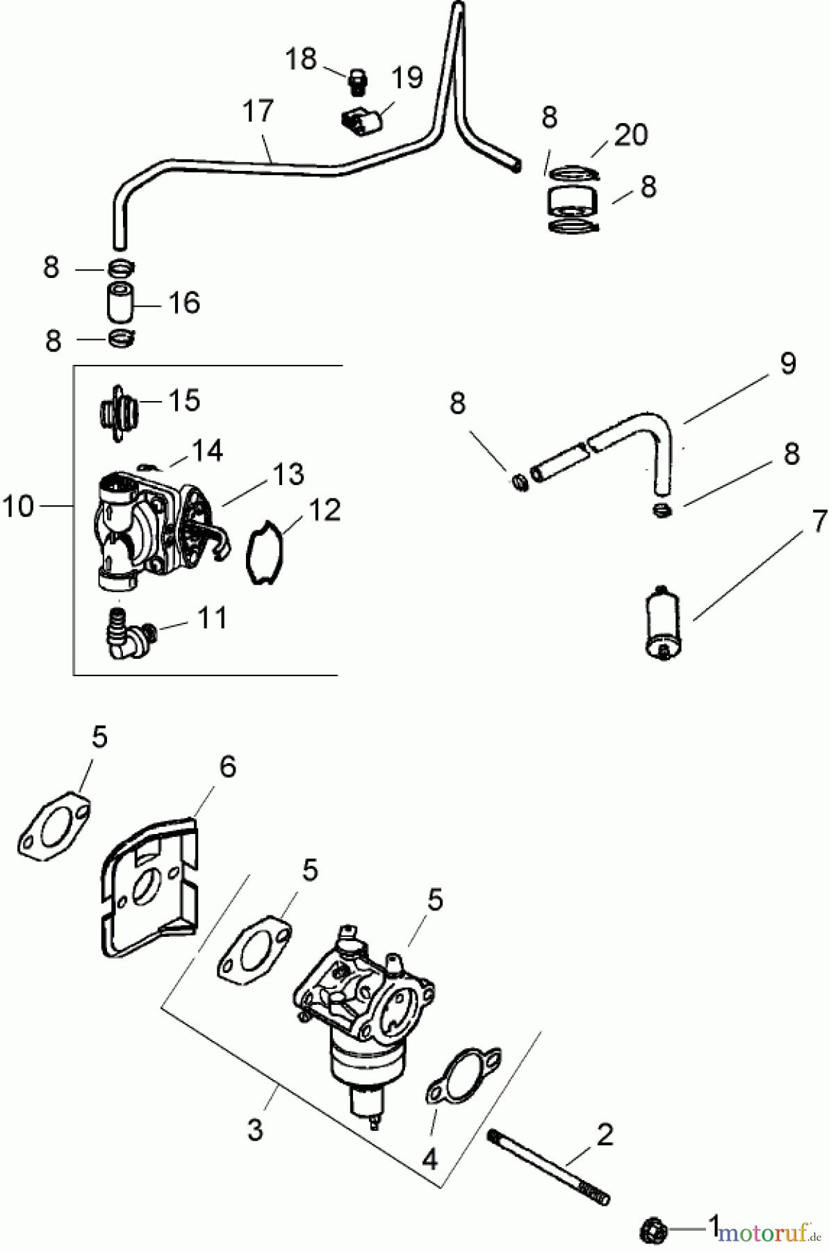 Toro Neu Mowers, Zero-Turn 74603 (ZX440) - Toro TimeCutter ZX440 Riding Mower, 2008 (280000001-280999999) FUEL SYSTEM ASSEMBLY KOHLER CV492S-27525