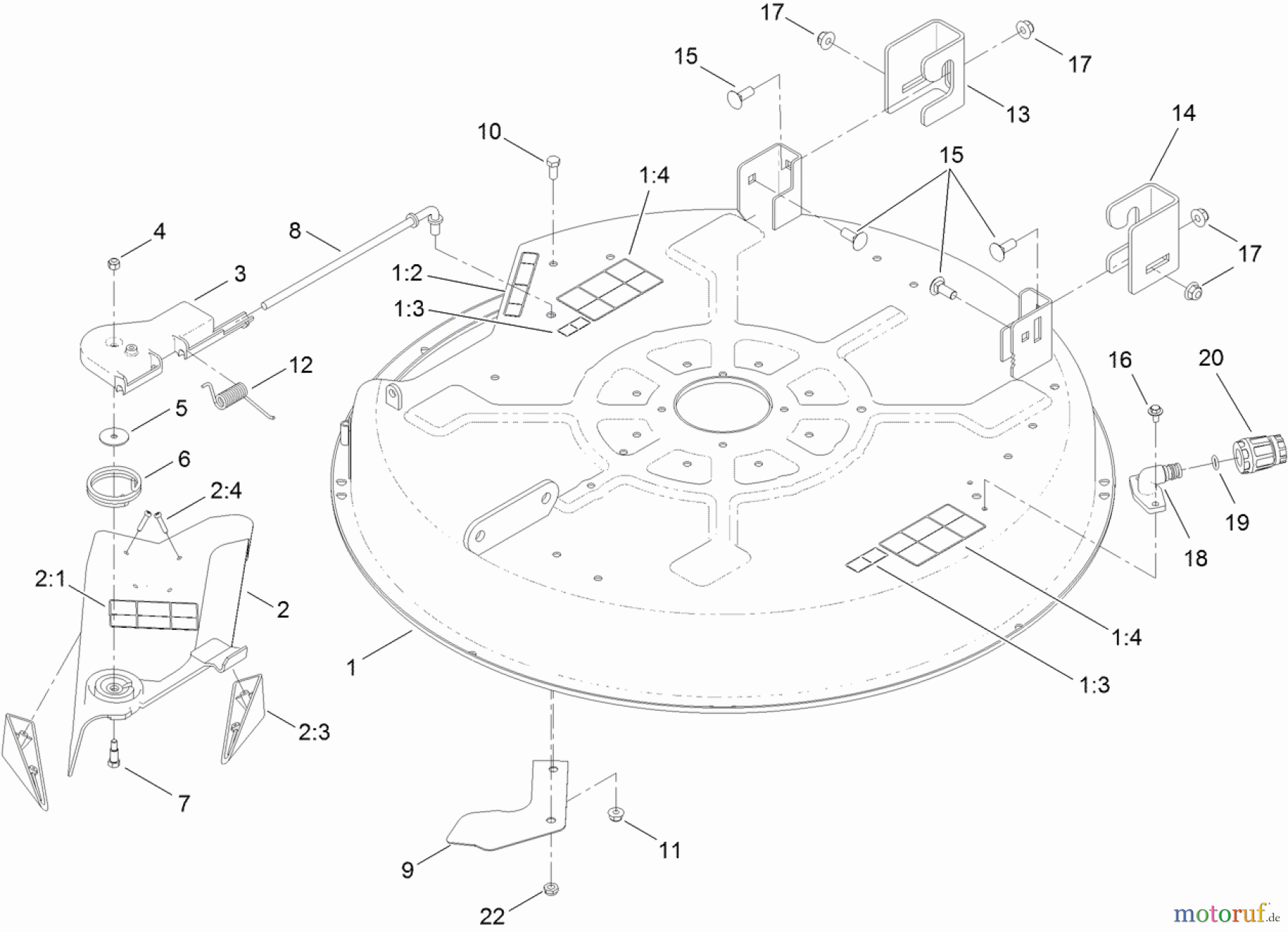 Toro Neu Mowers, Zero-Turn 74621 (3200) - Toro TimeCutter SS 3200 Riding Mower, 2012 (SN 312000001-312999999) 32 INCH DECK ASSEMBLY