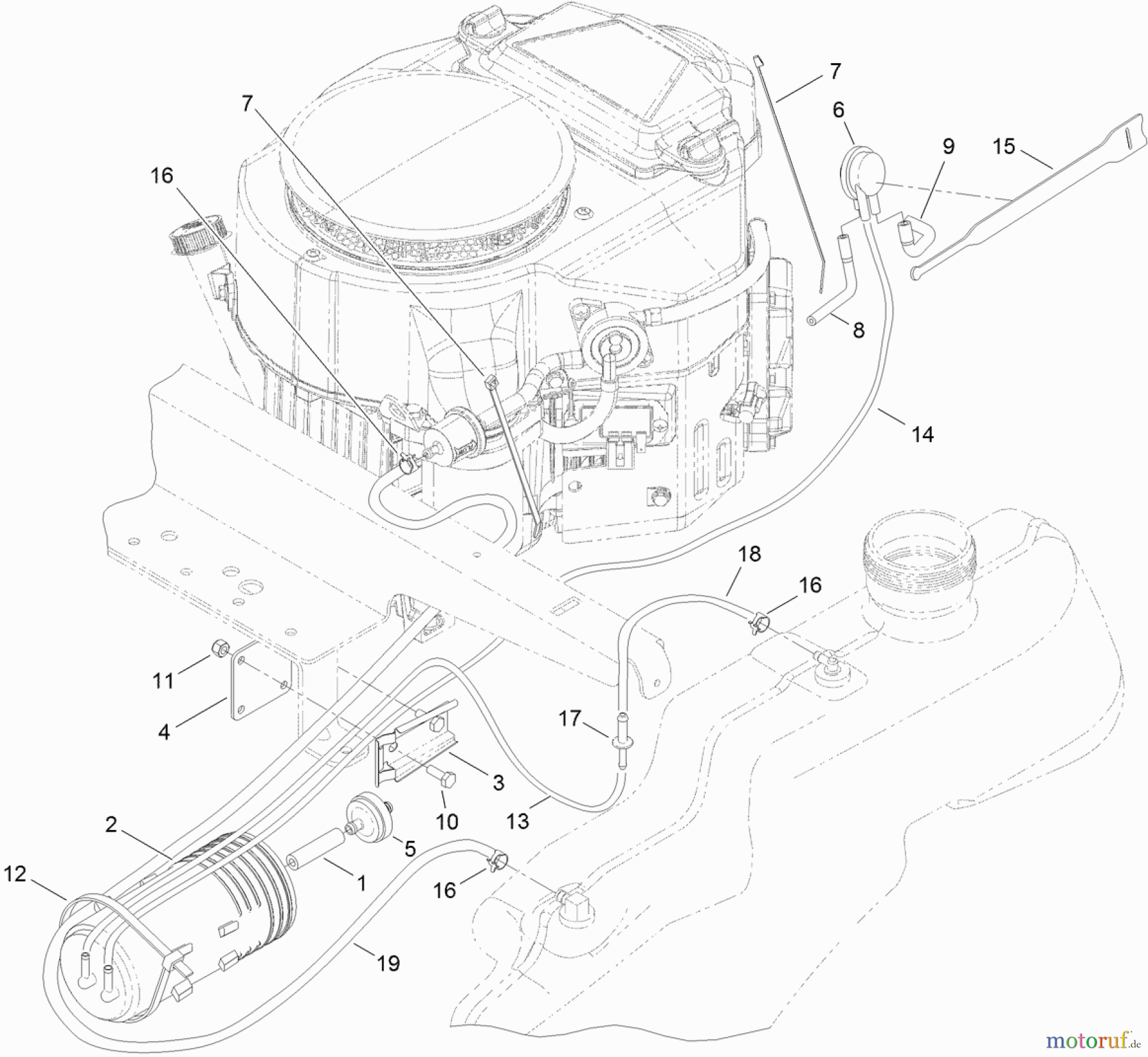  Toro Neu Mowers, Zero-Turn 74625 (4235) - Toro TimeCutter SS 4235 Riding Mower, 2011 (311000001-311999999) FUEL DELIVERY SYSTEM ASSEMBLY
