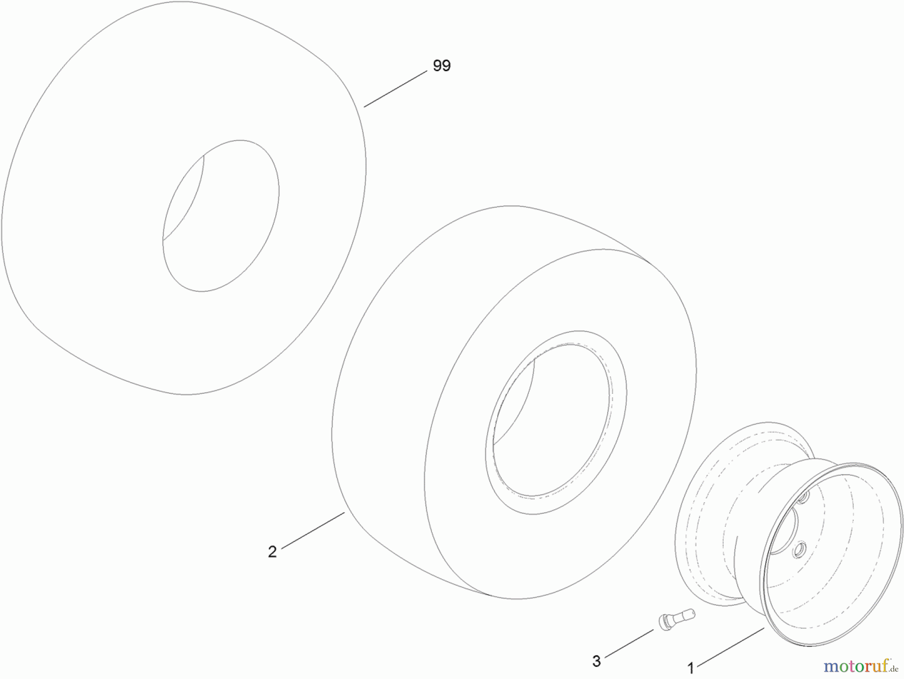  Toro Neu Mowers, Zero-Turn 74625 (4235) - Toro TimeCutter SS 4235 Riding Mower, 2011 (311000001-311999999) WHEEL AND TIRE ASSEMBLY NO. 119-3465