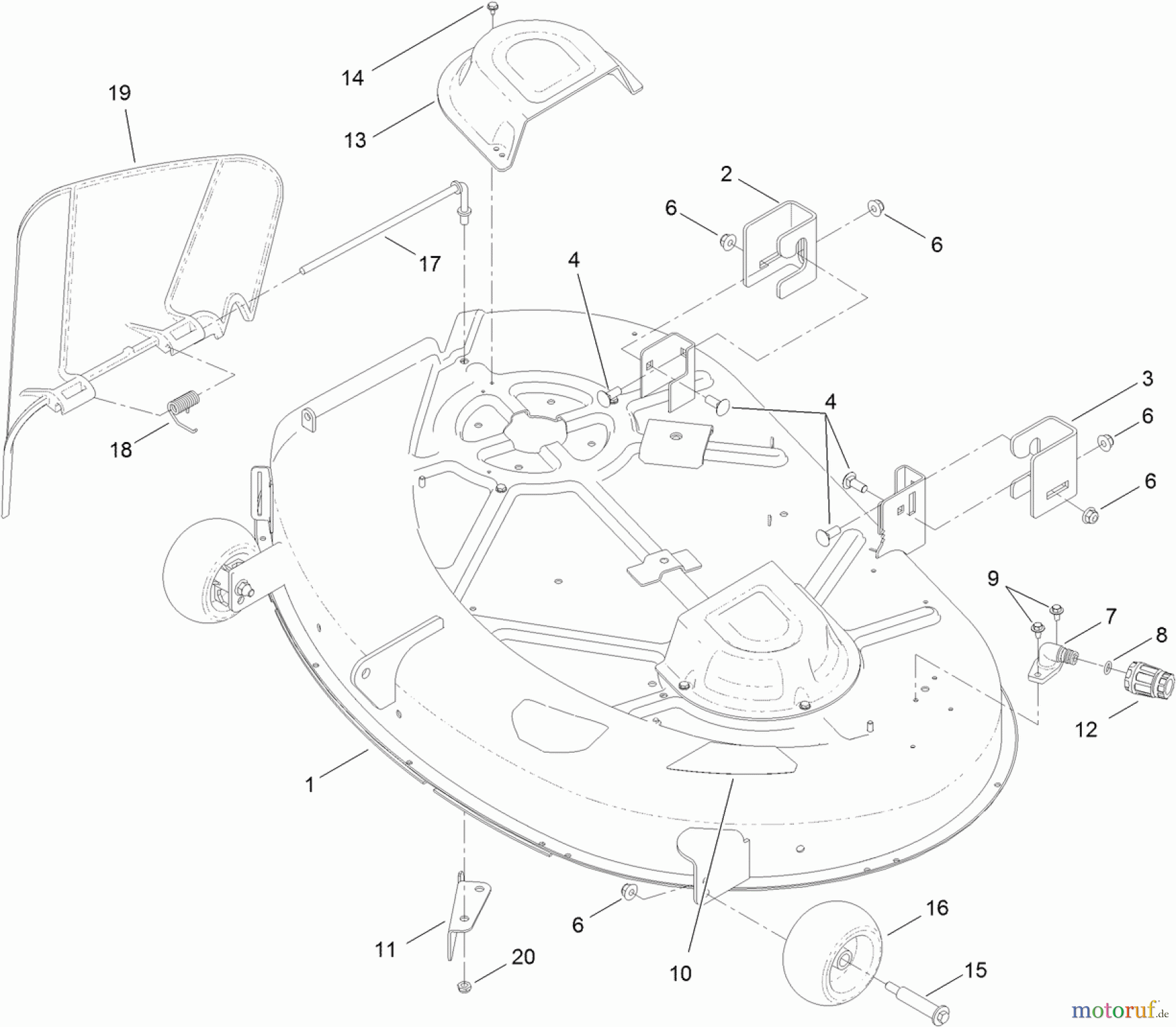 Toro Neu Mowers, Zero-Turn 74626 (4260) - Toro TimeCutter SS 4260 Riding Mower, 2011 (311000001-311999999) 42 INCH DECK ASSEMBLY