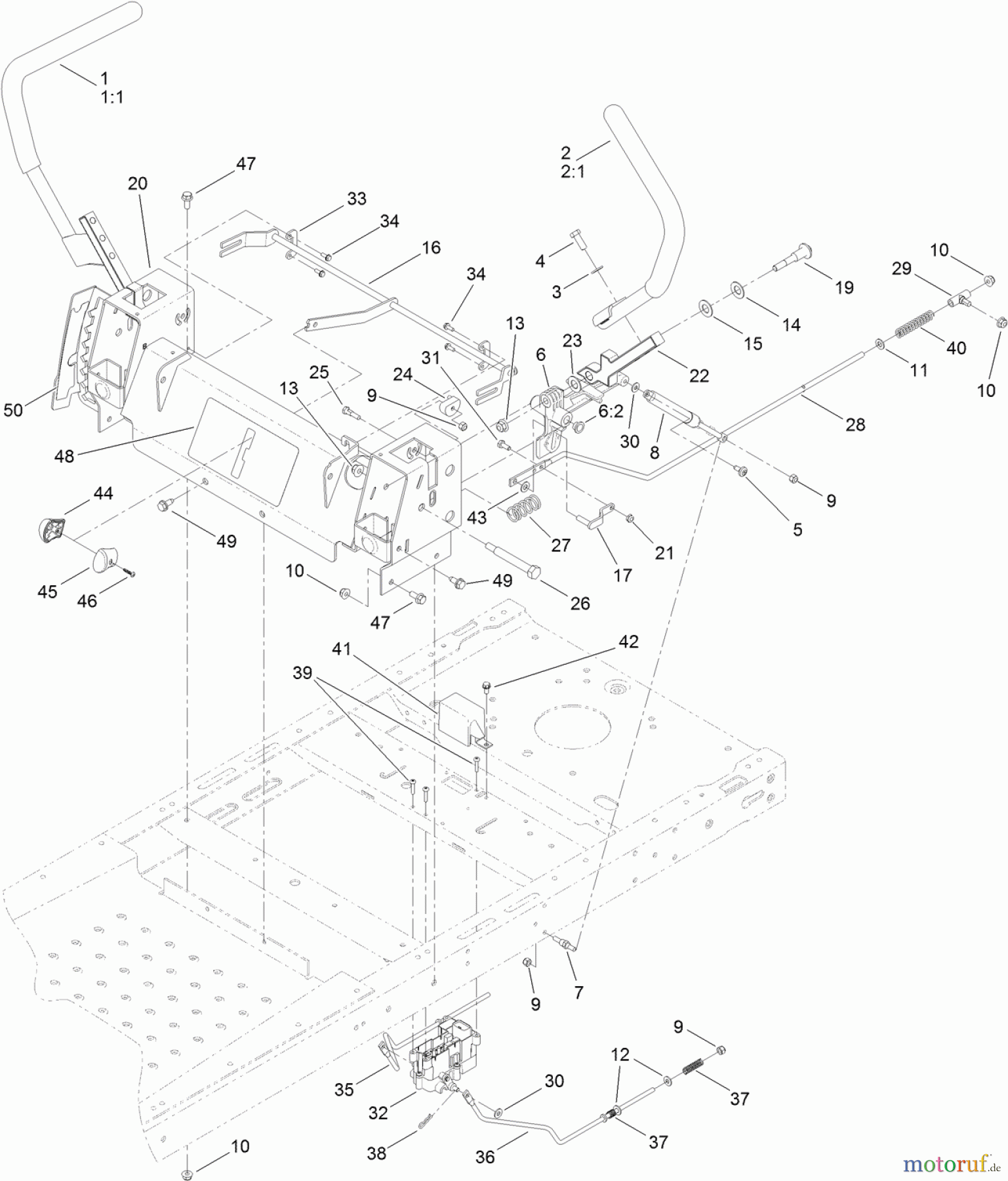 Toro Neu Mowers, Zero-Turn 74626 (4260) - Toro TimeCutter SS 4260 Riding Mower, 2011 (311000001-311999999) MOTION CONTROL ASSEMBLY